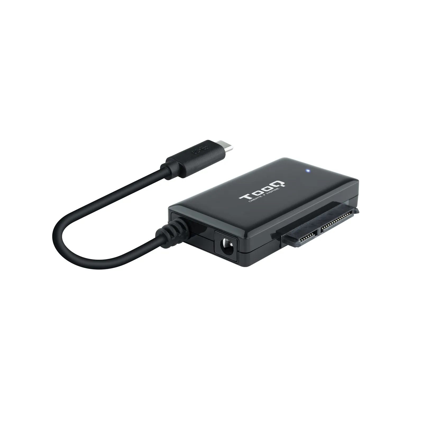 Tooq Adattatore USB 3.0 da USB-C a SATA per dischi rigidi da 25 e 35 con alimentatore - Colore nero