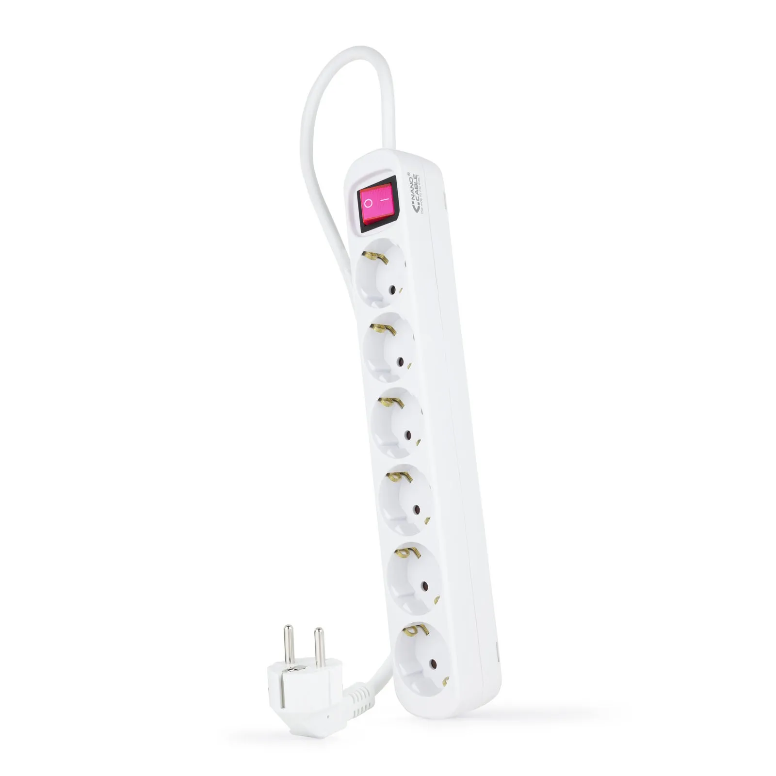 Nanocable 10.37.0006 prolunghe e multiple 14 m 6 presa(e) AC Interno Bianco
