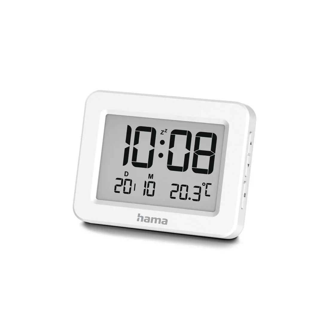Radiosveglia Hama Kos - Display digitale - Termometro - Funzione snooze - Fuso orario regolabile - 7x13x55 cm - Bianca