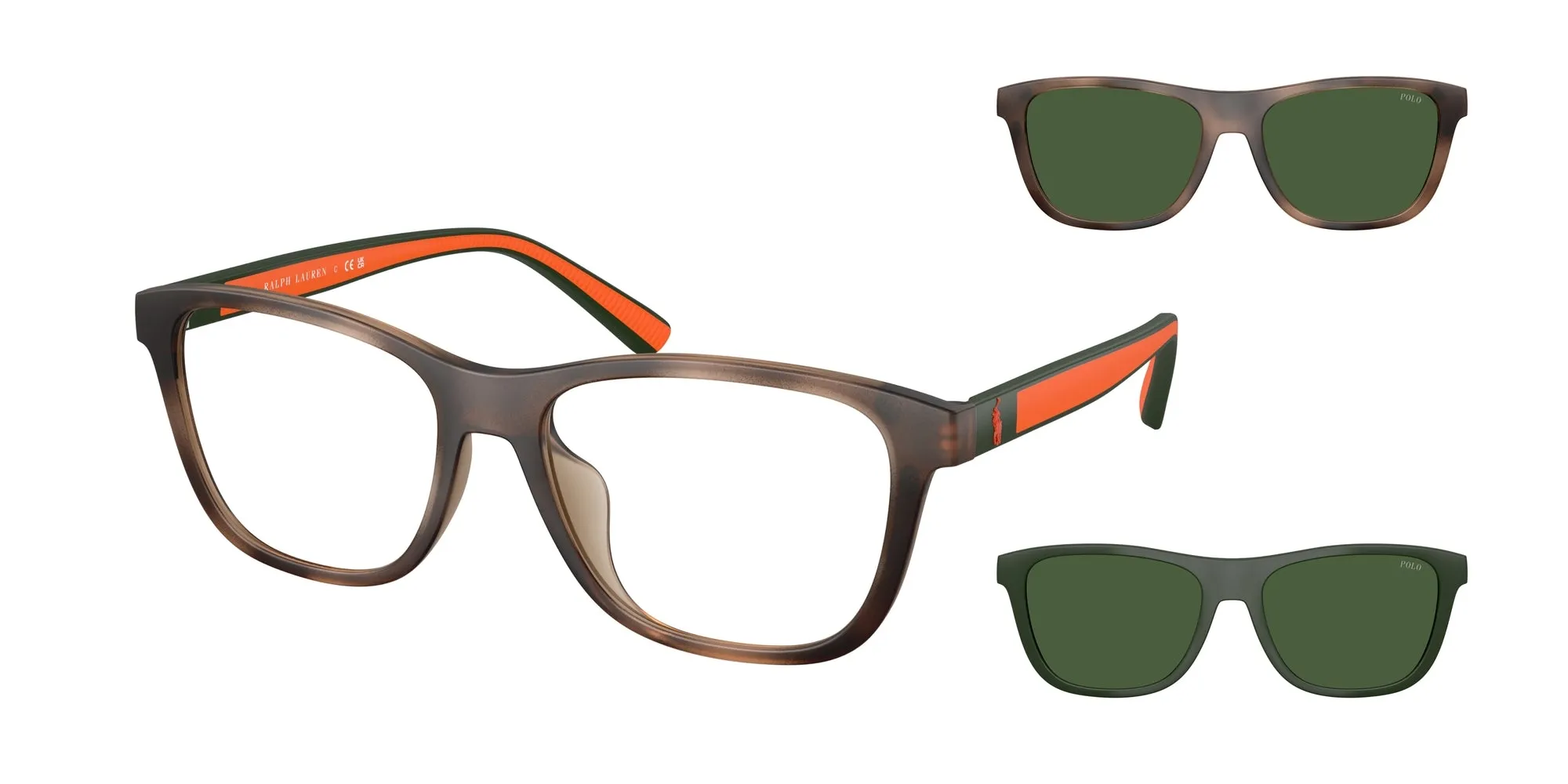 Polo Ralph Lauren PH4228U 607071 Occhiali da sole Iniettato Tartaruga Verde Squadrata Normale