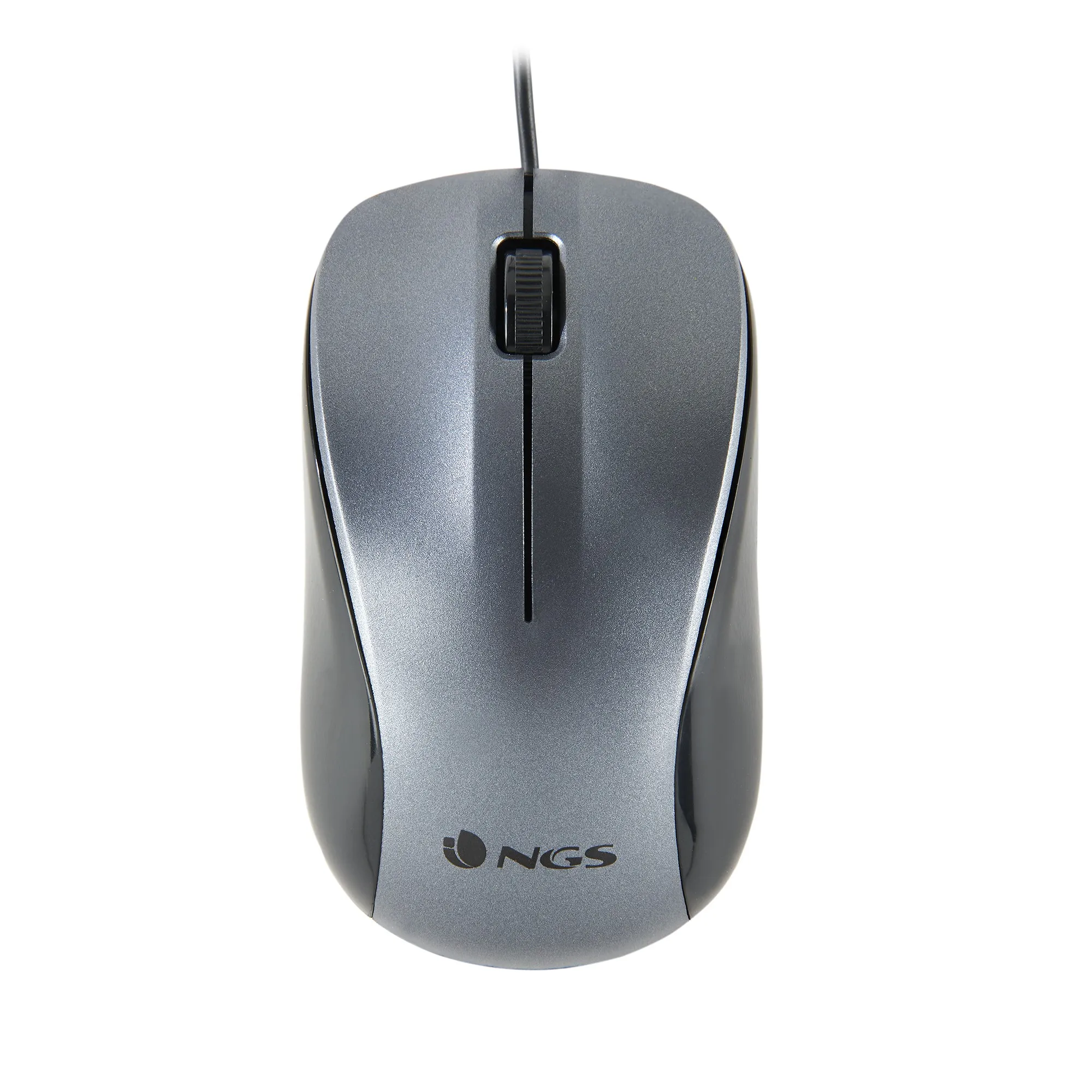 NGS Crew Mouse USB 1200 dpi - 3 pulsanti - Uso ambidestro - Cavo da 130 m - Grigio/Nero