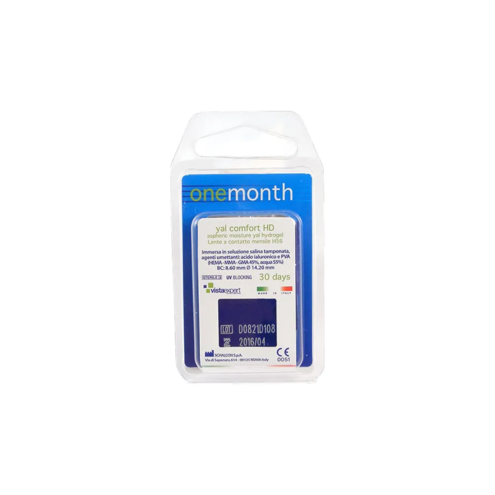 VistaExpert ONE MONTH YAL COMFORT HD ASPHERIC MOISTURE YAL HYDROGEL Confezione 1 Pezzo Lenti mensili