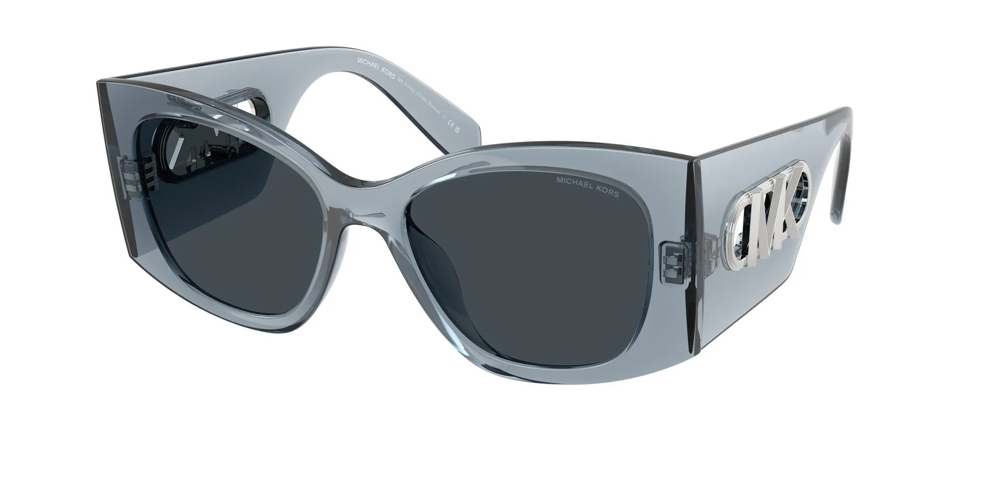 Michael Kors MK2244U COSTA BLANCA 401487 Occhiali da sole Iniettato Blu Grigio Squadrata Normale
