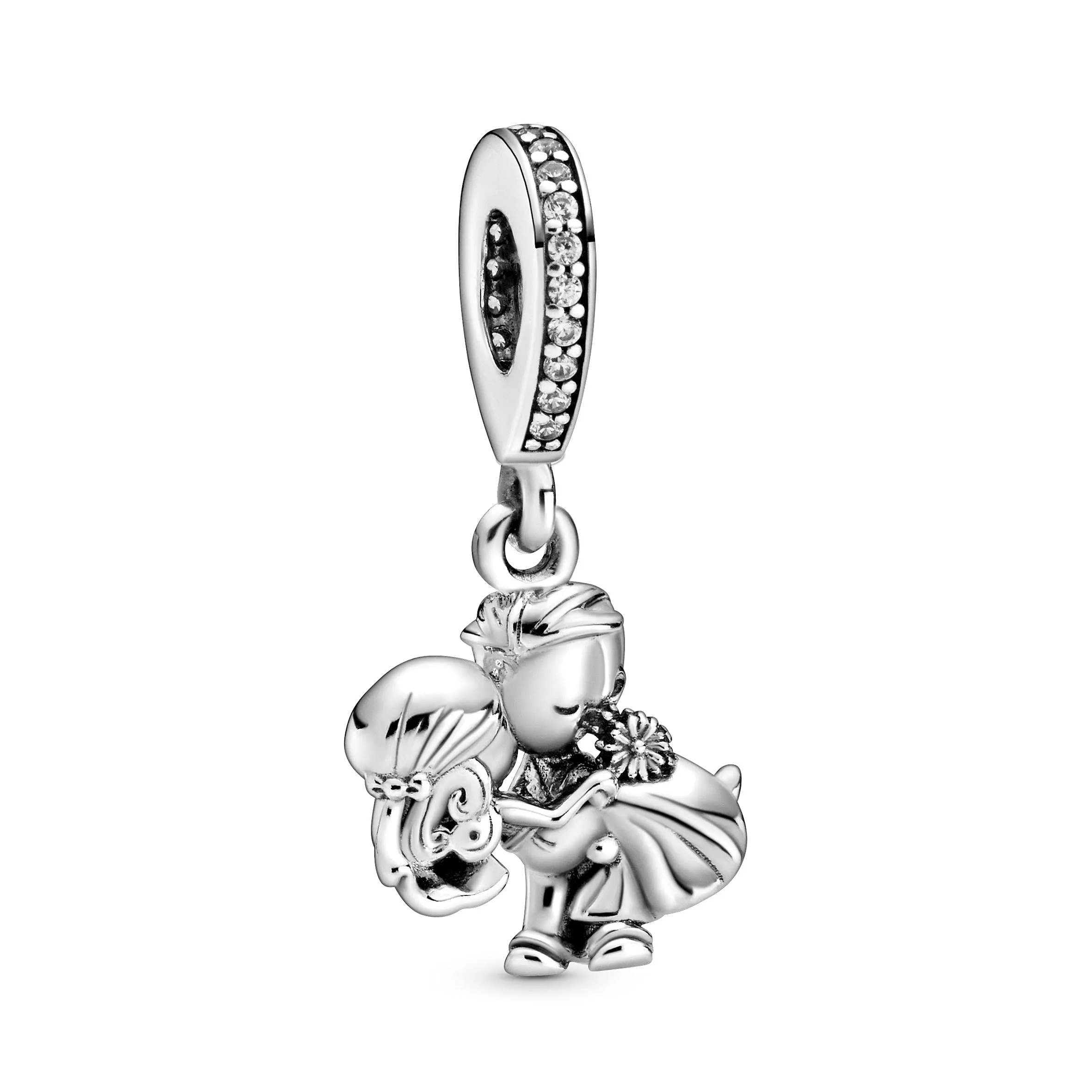 PANDORA Icons Ciondolo in argento Sterling con coppia sposata e zirconia cubica trasparente