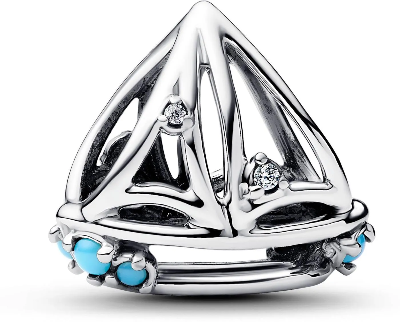 Pandora Moments 793905C01 Breloque en Forme de voilier en Argent Sterling avec zircone Compatible avec Pendentif Moments, 7,5x10,8x12,2 mm, Argent Sterling, Zircone cubique