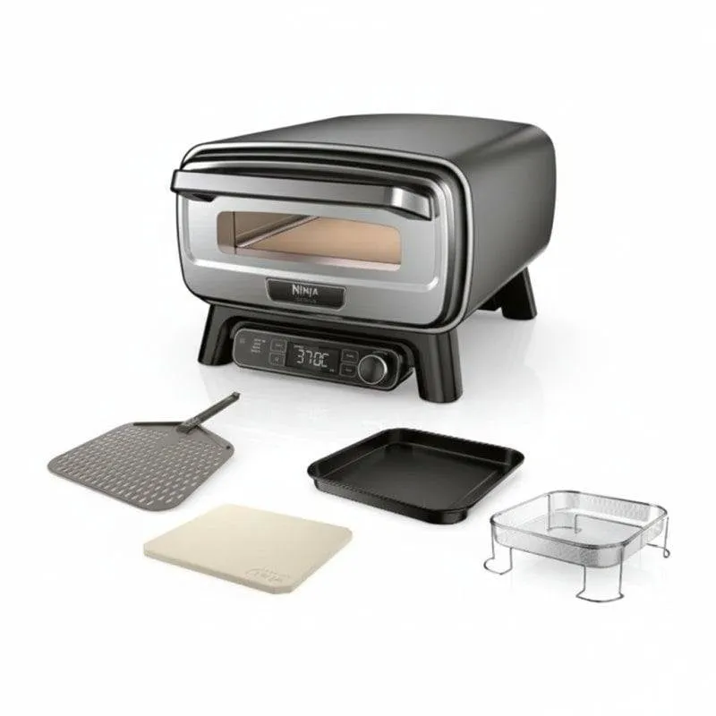 Forno pizza Ninja MO201EU pietra 30 cm acciaio inox air fryer esterno