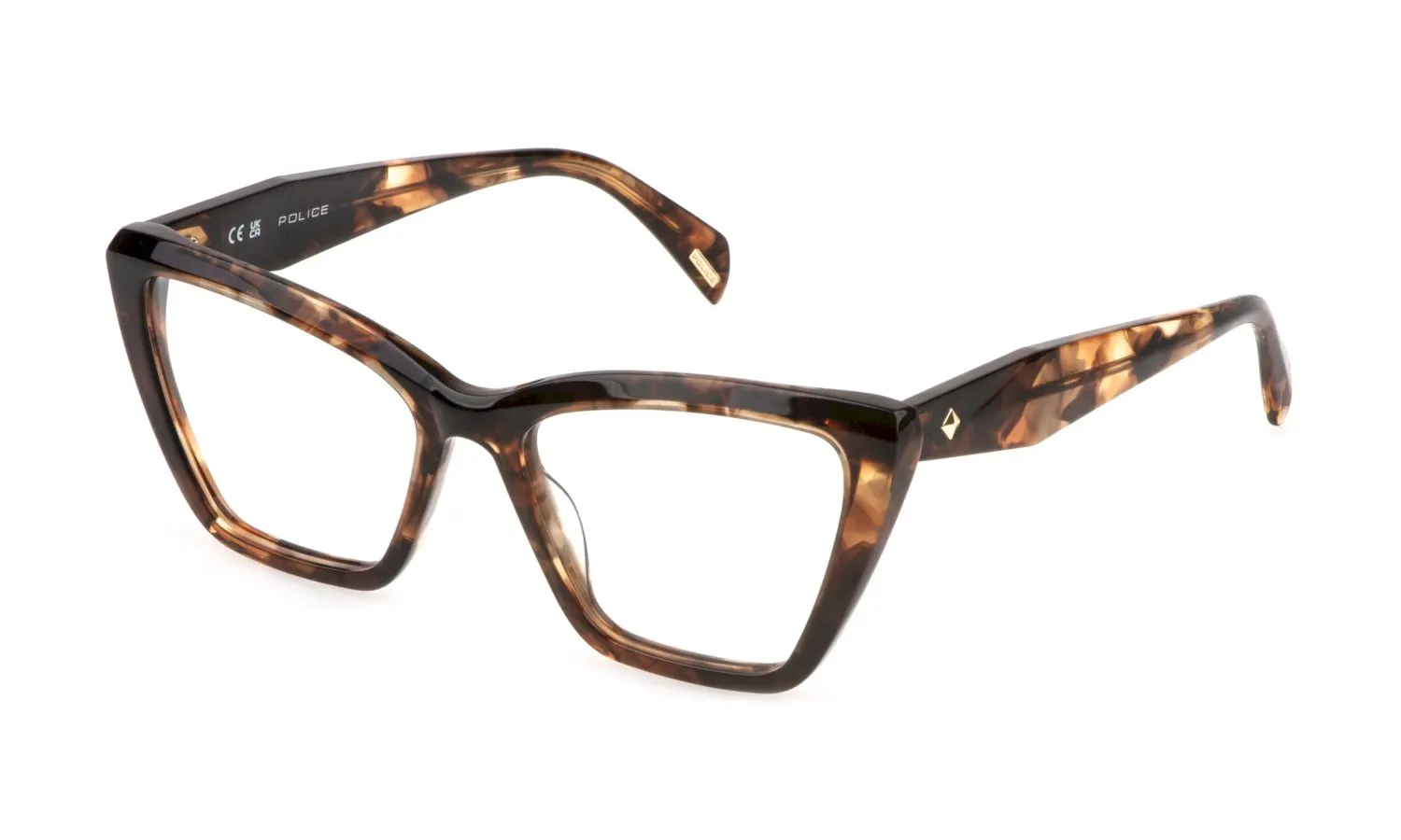 Police VPLP52 GEM 6 02AD Montature da vista Acetato Havana Squadrata