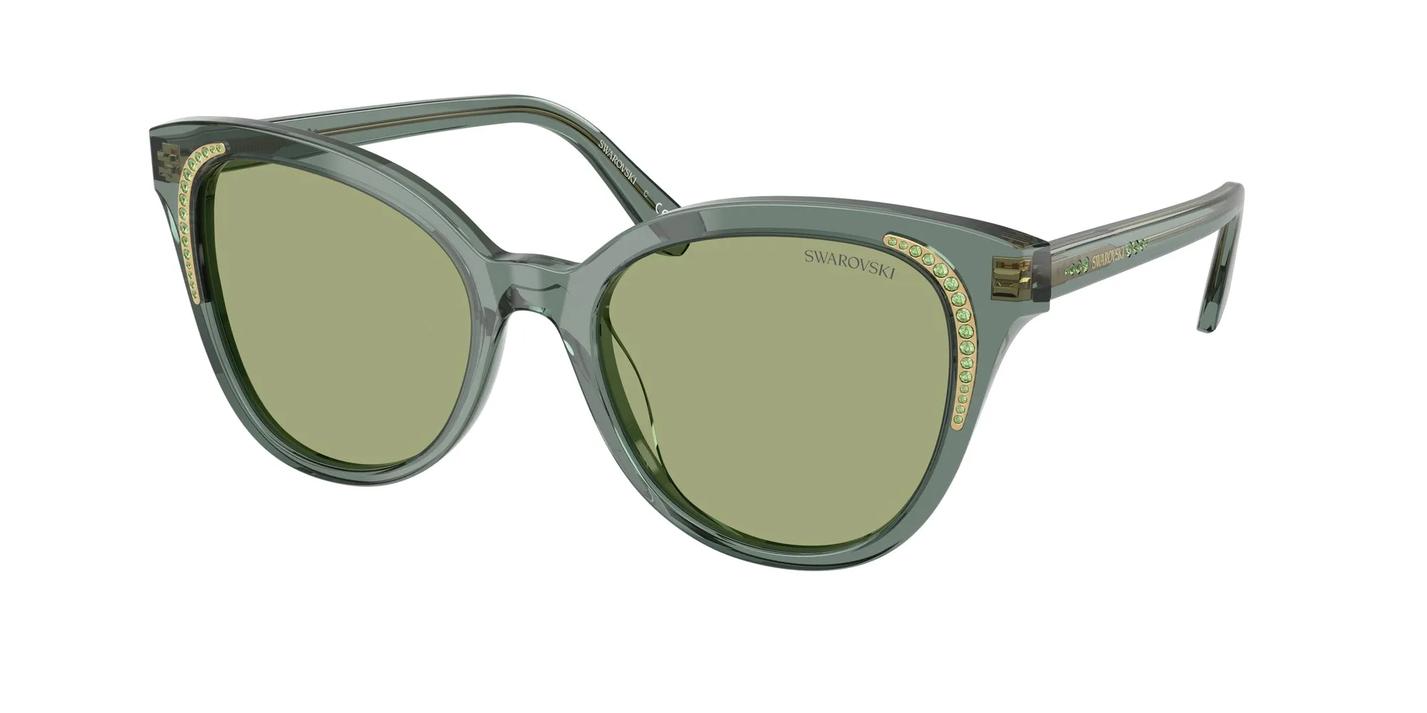 Swarovski SK6031 104382 Occhiali da sole Acetato Verde Verde Farfalla Normale