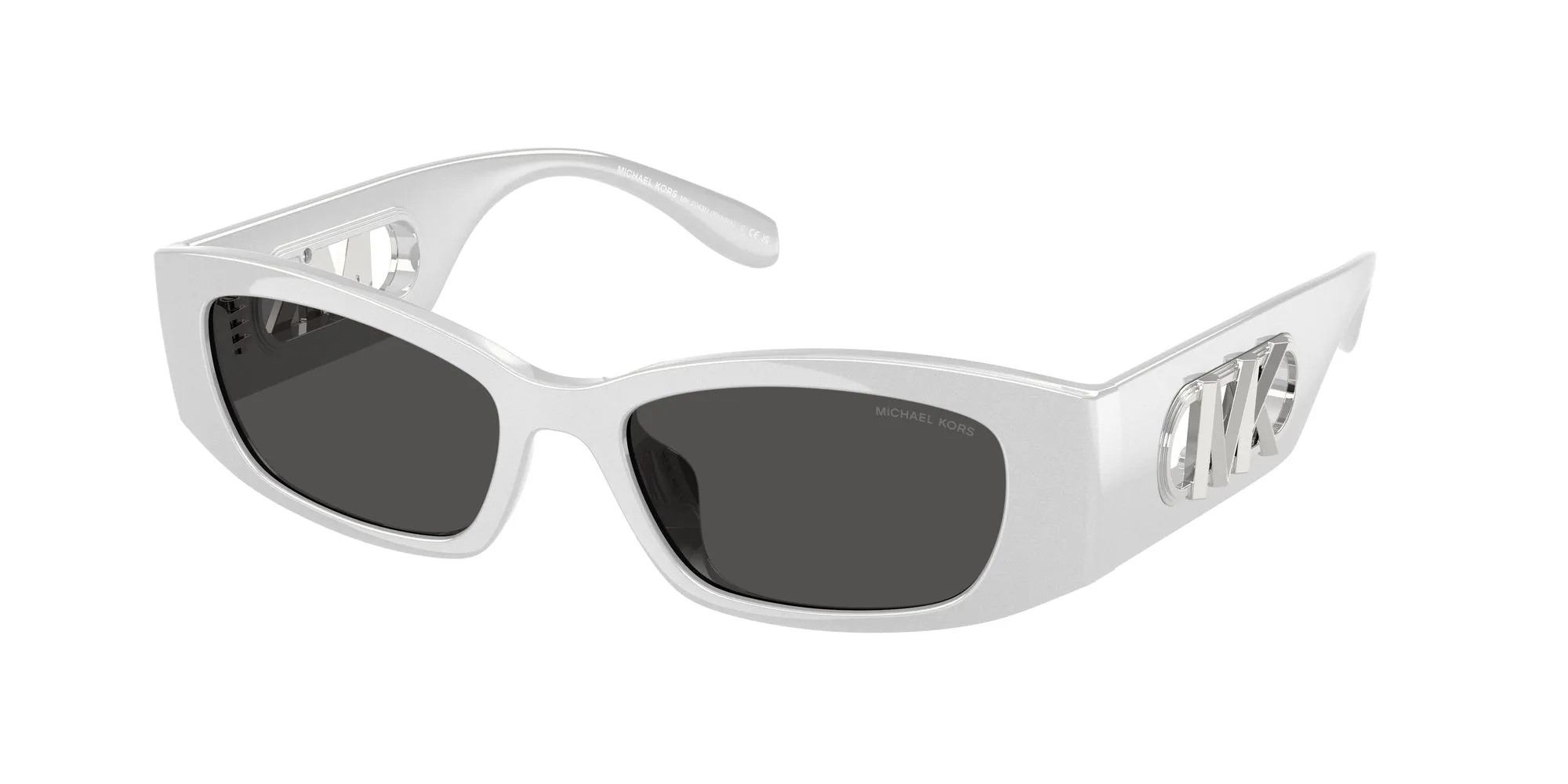 Michael Kors MK2243U RHODES 402387 Occhiali da sole Iniettato Argento Grigio Squadrata Normale