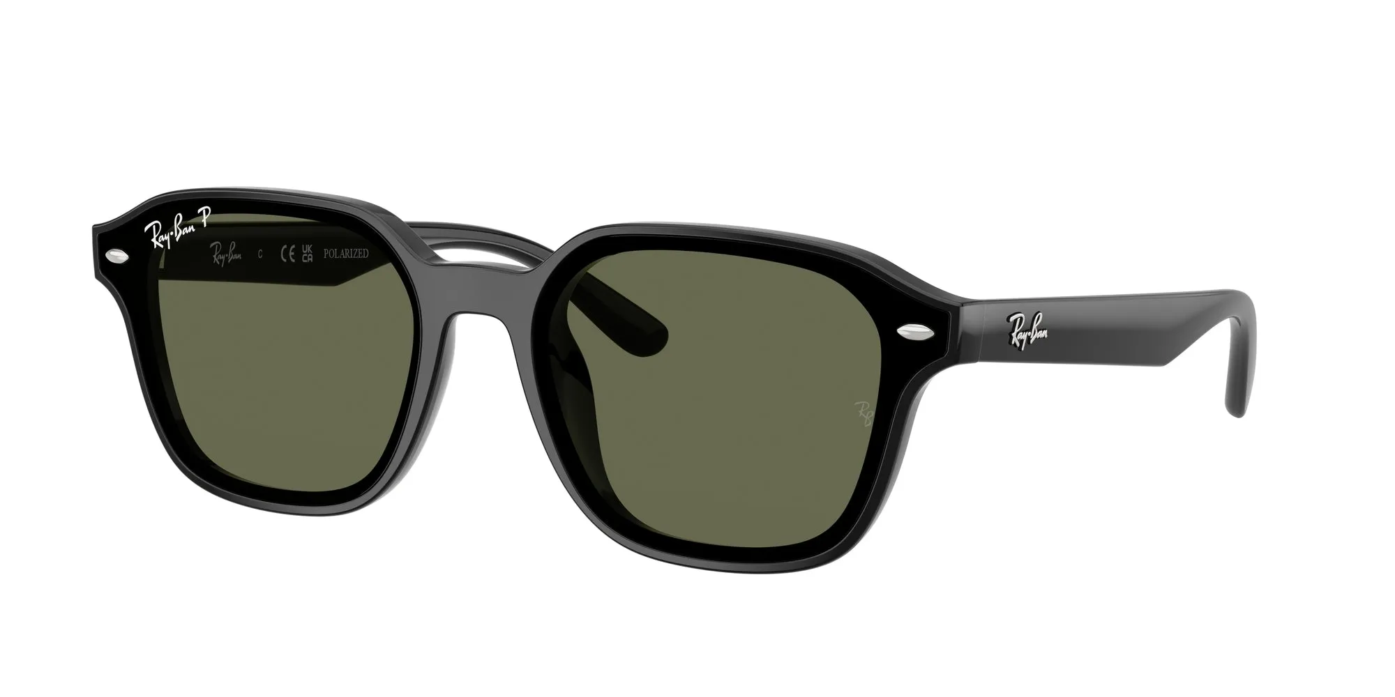Ray - Ban RB4458D 601/9A Occhiali da sole Nylon Nero Verde Squadrata Polarizzata