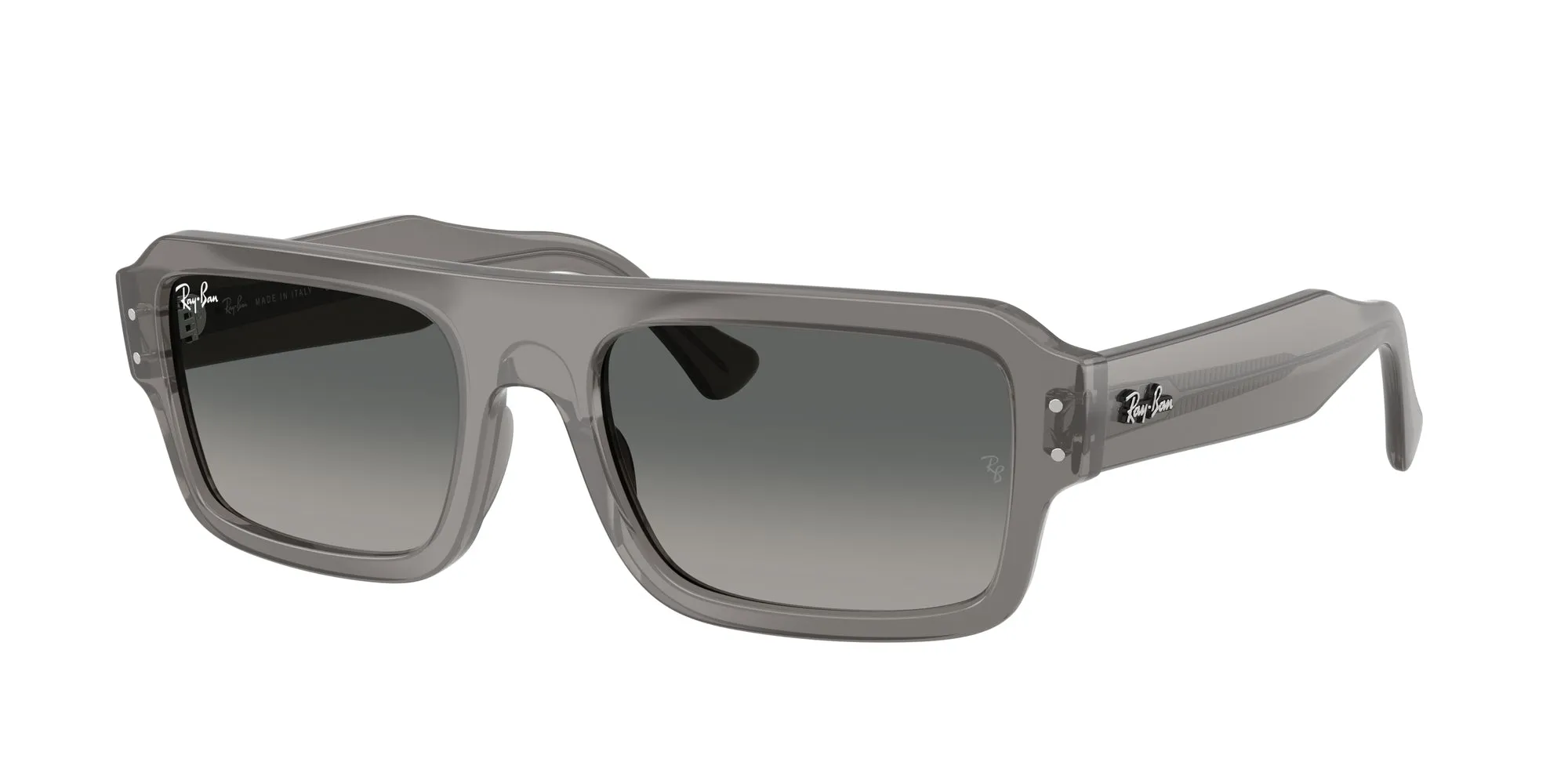 Ray - Ban RB4454 FLACKO 680571 Occhiali da sole Acetato Grigio Grigio Squadrata Normale Sfumato