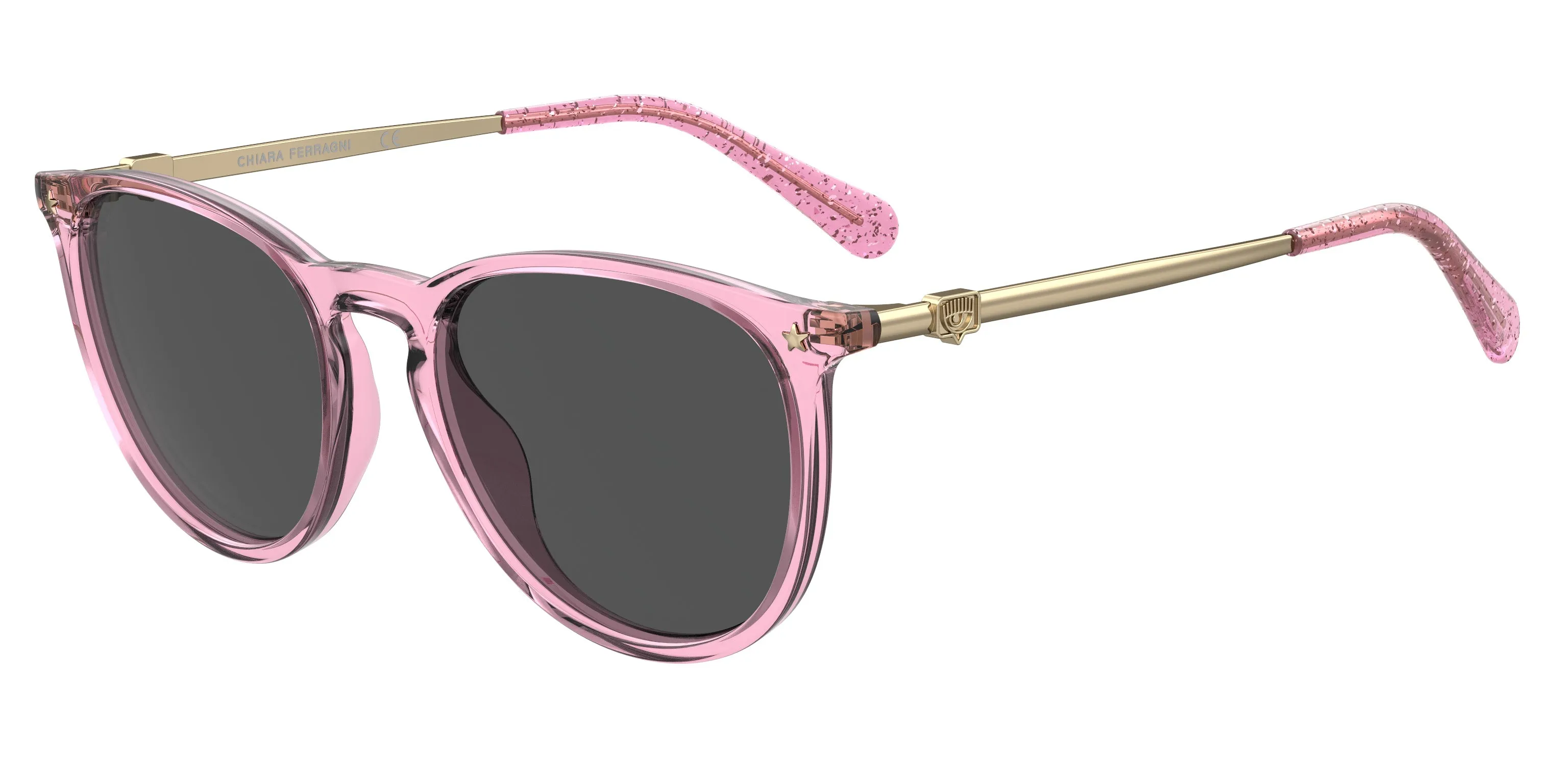 Chiara Ferragni CF 1005/S QR0/IR Occhiali da sole Plastica Rosa Glitter Grigio Rotonda