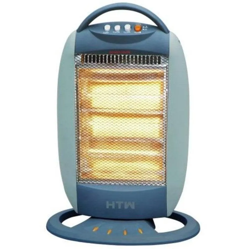 Stufa Elettrica Alogena HTW Compact 1.200W Oscillante Antiribaltamento Blu