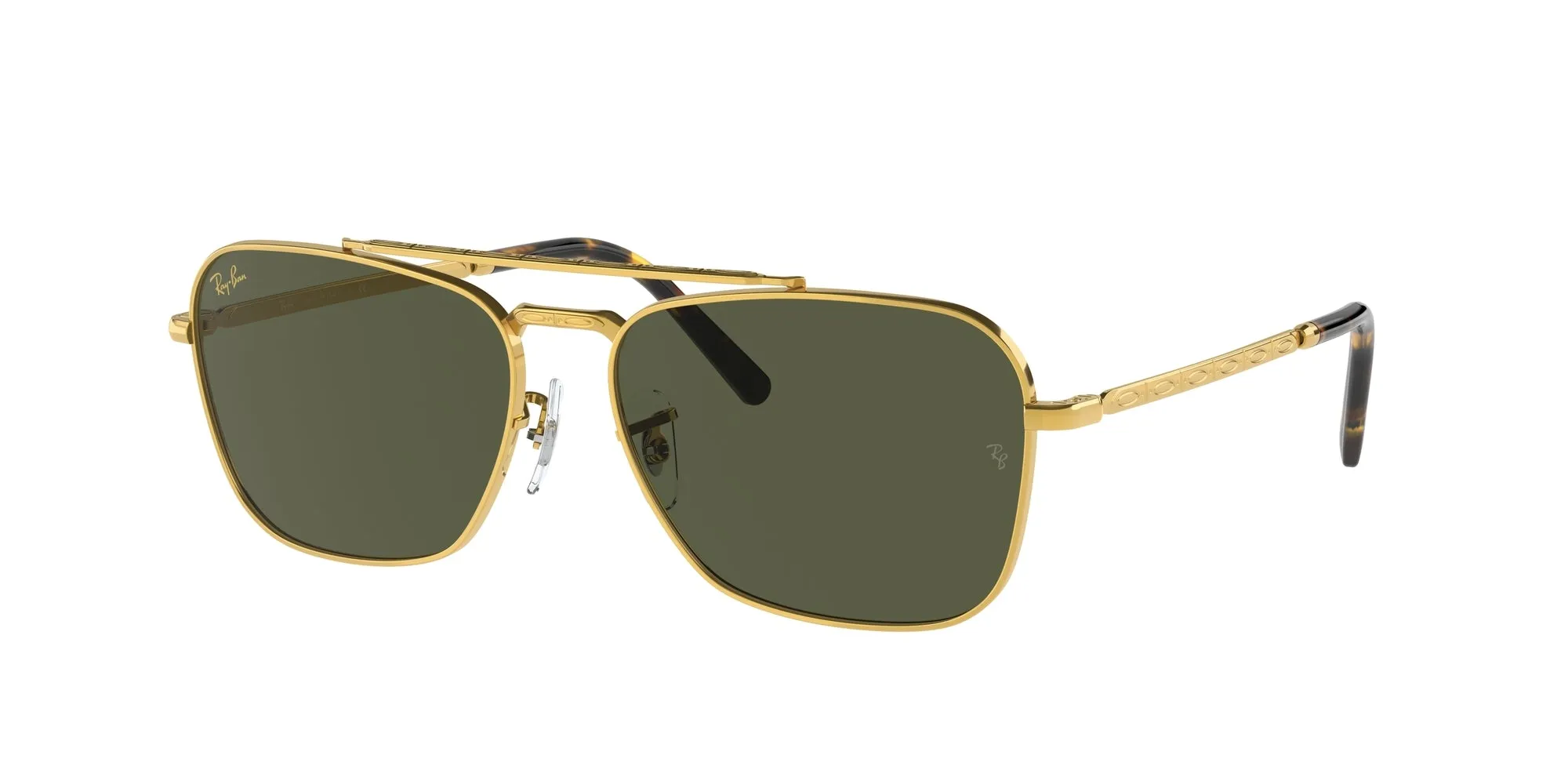 Ray - Ban RB3636 NEW CARAVAN 919631 Occhiali da sole Metallo Oro Verde Squadrata Normale