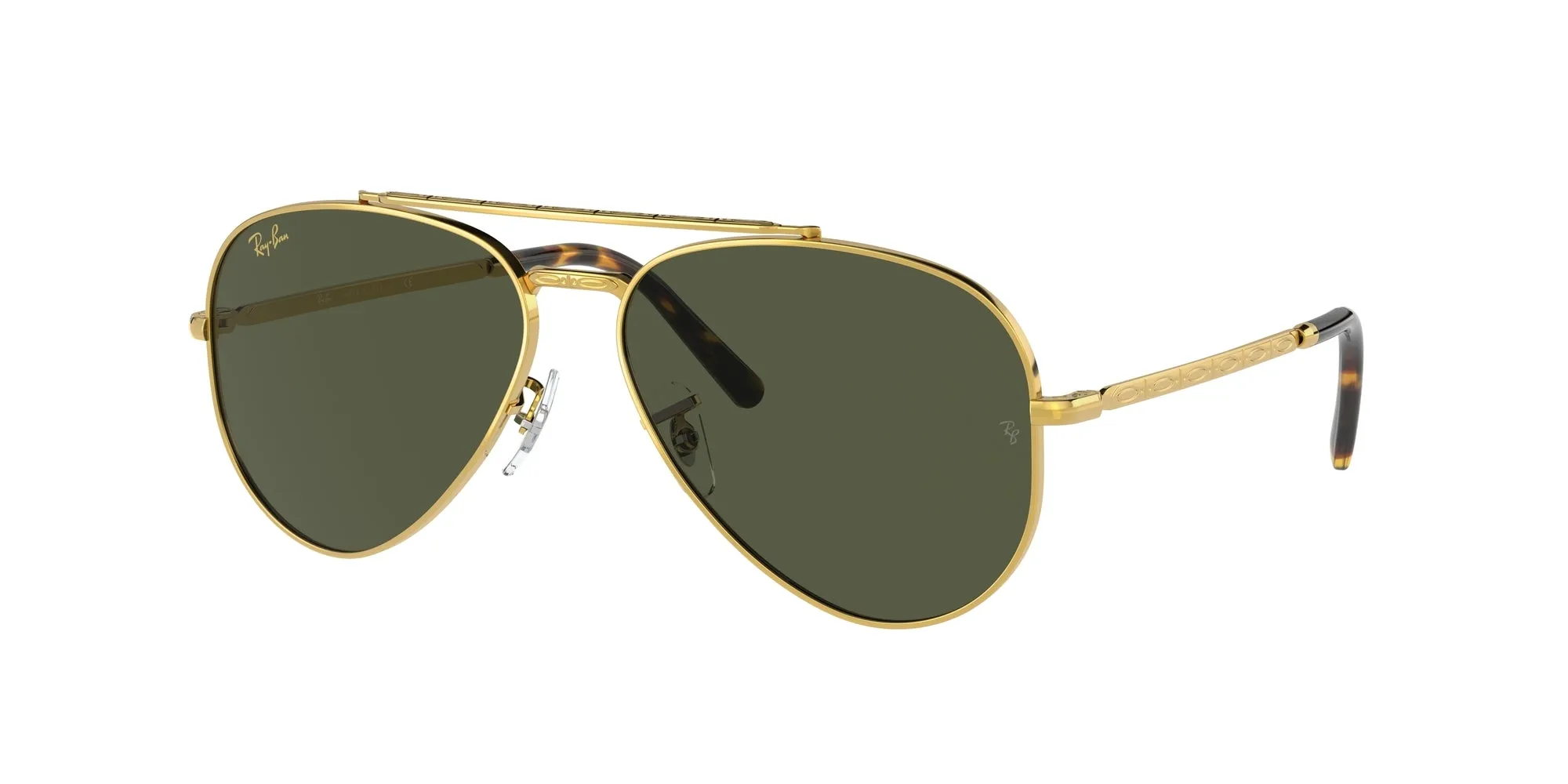 Ray - Ban RB3625 NEW AVIATOR 919631 Occhiali da sole Metallo Oro Verde Pilot Normale