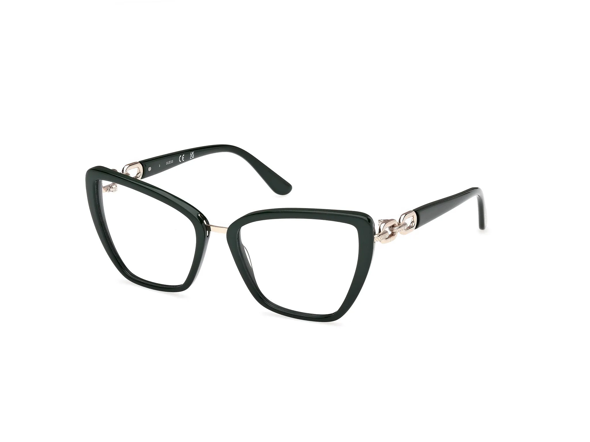 Guess GU50180 96 Montature da vista Acetato Verde Cat Eye Normale