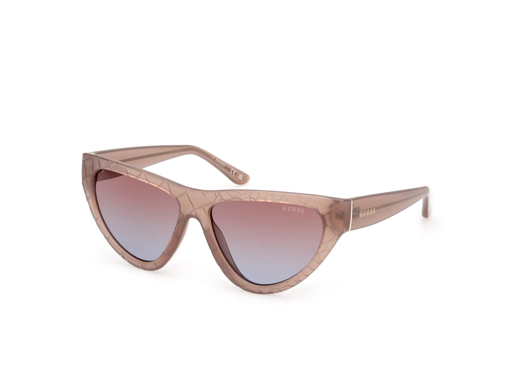 Guess GU00151 57F Occhiali da sole Iniettato Beige Marrone Cat Eye Normale