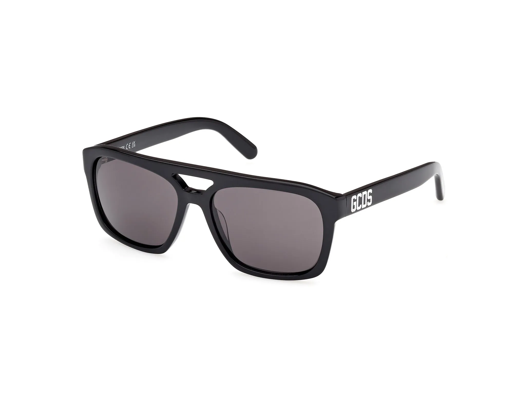 GCDS GD0058 01A Occhiali da sole Acetato Nero Fumo Squadrata Normale