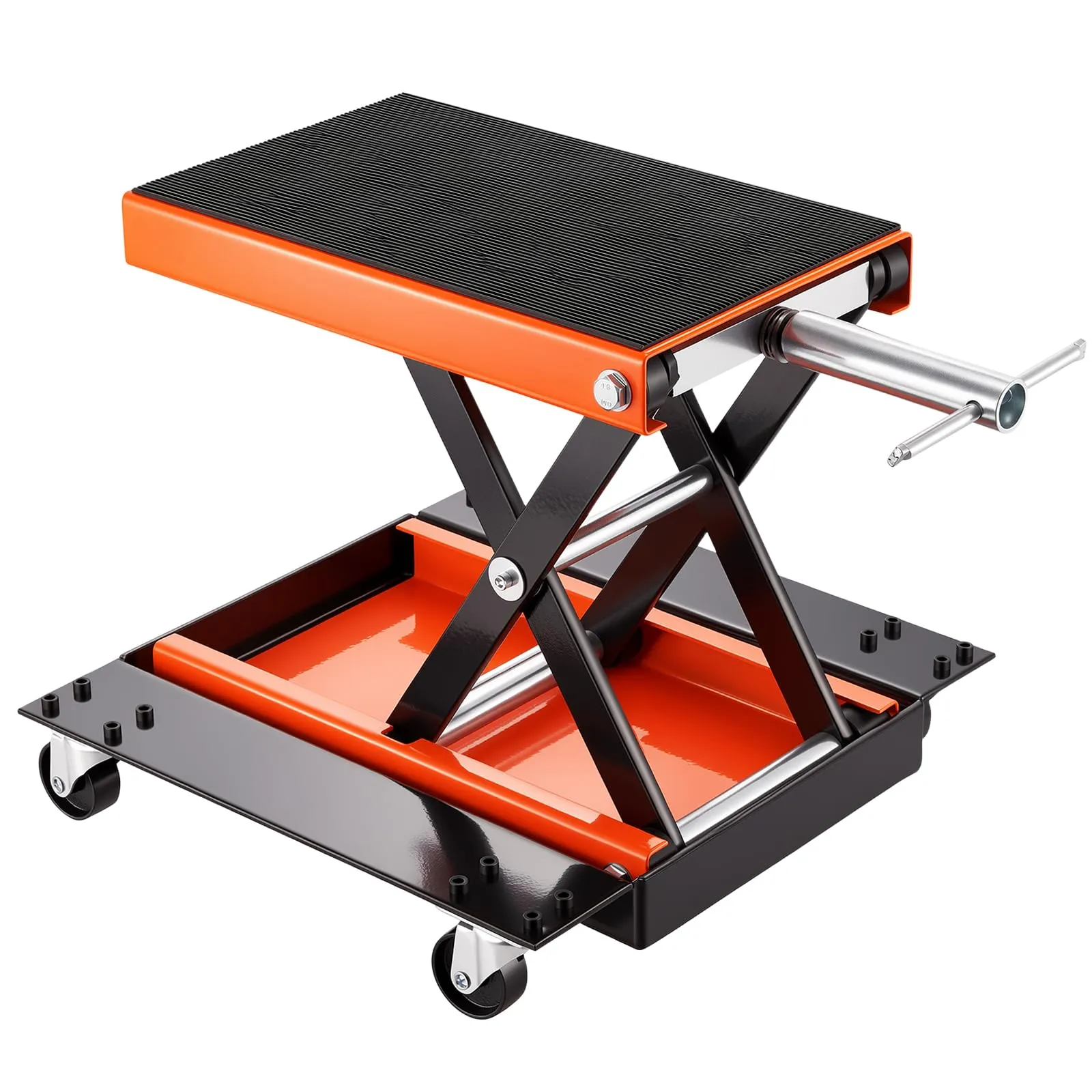 VEVOR Ponte Sollevatore Idraulico a Forbice per Moto da Officina Capacità Max. 500kg Altezza Regolabile 12-39cm, Ponte Sollevatore Alzamoto da Officina Operazione Idraulica Piattaforma 37,1 x 22,8 cm