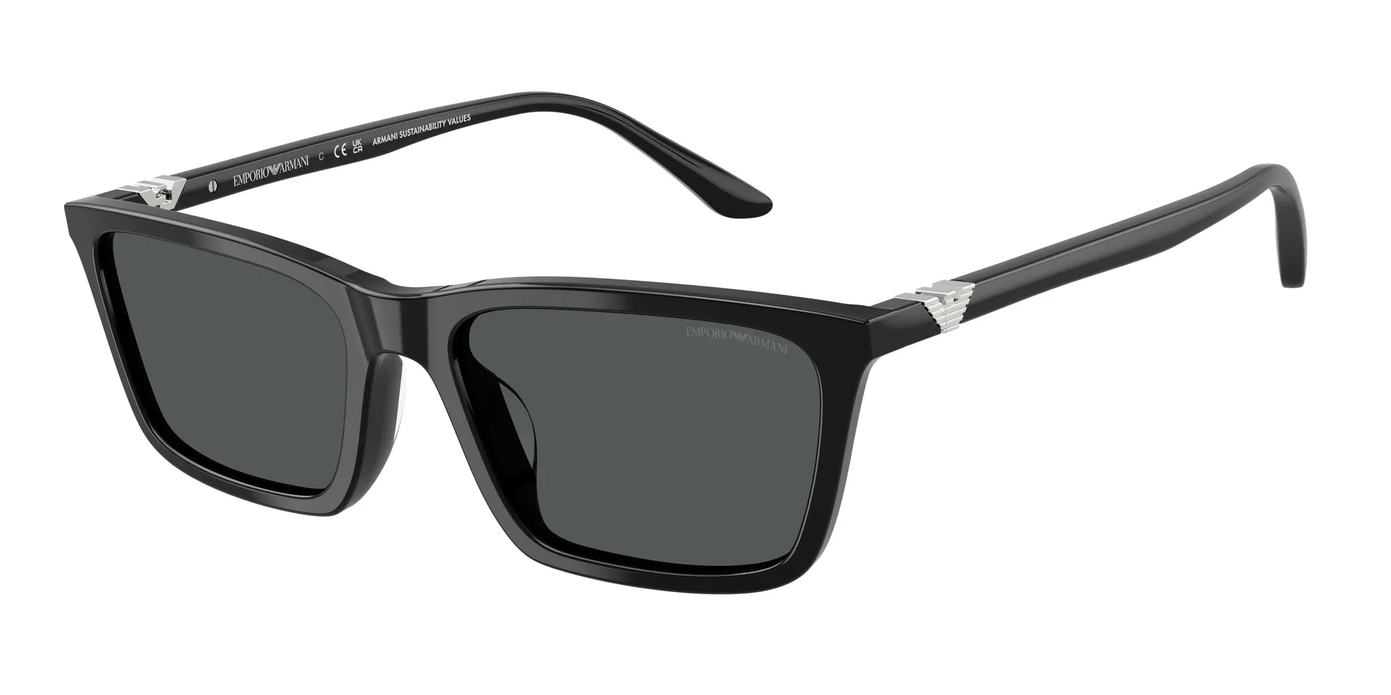 Emporio Armani EA4239U 501787 Occhiali da sole Acetato Nero Grigio Squadrata Normale