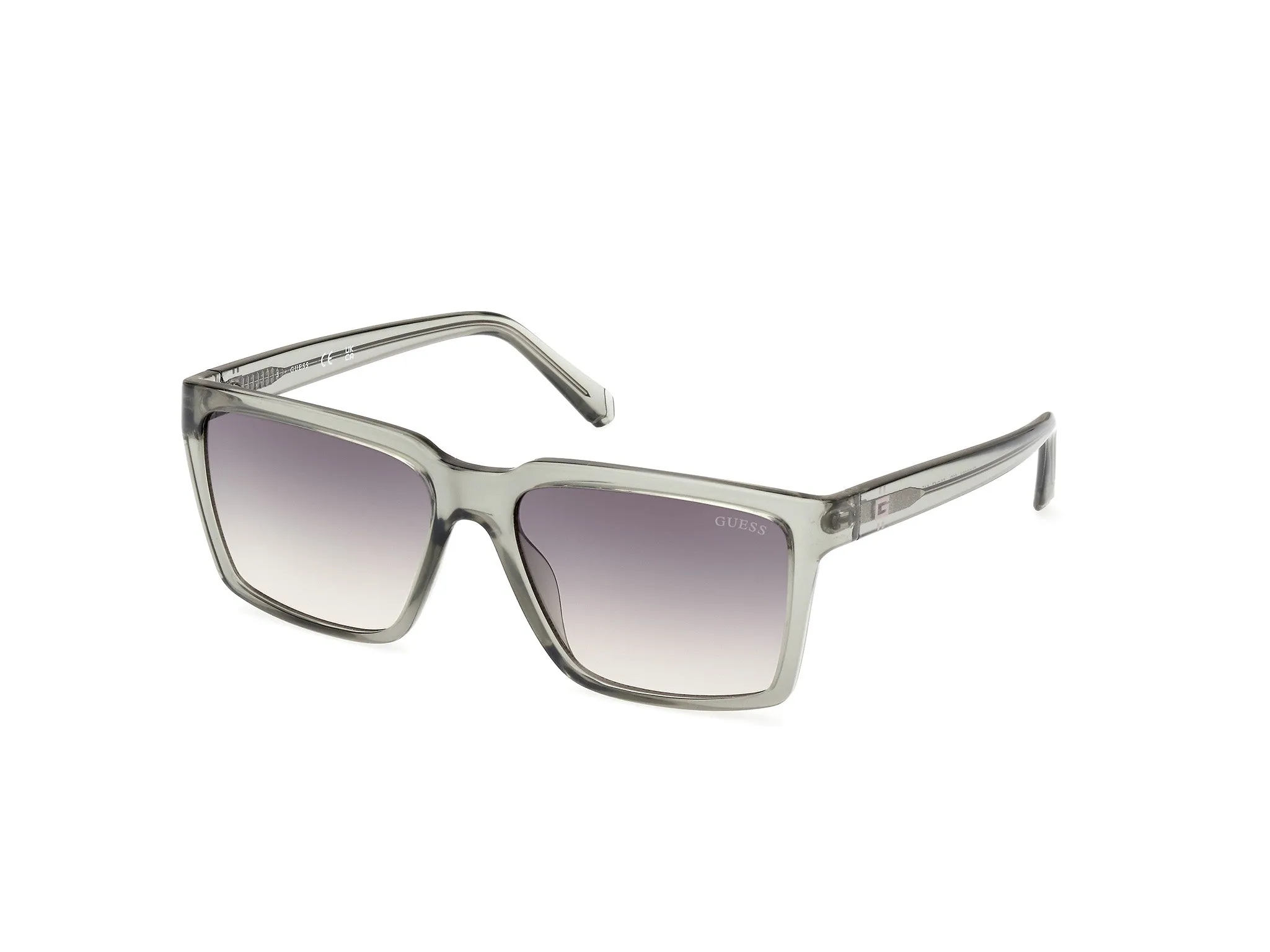 Guess GU00084 93P Occhiali da sole Iniettato Verde Verde Squadrata Normale Sfumato