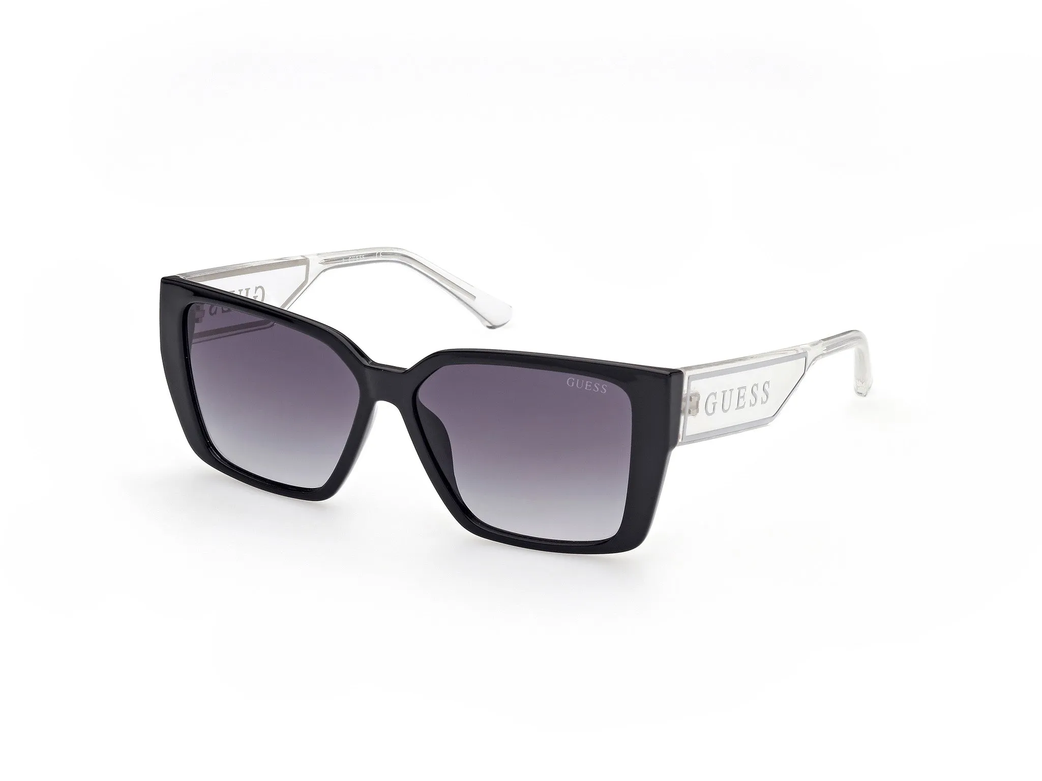 Guess GU7818 01B Occhiali da sole Iniettato Nero Fumo Squadrata Normale Sfumato