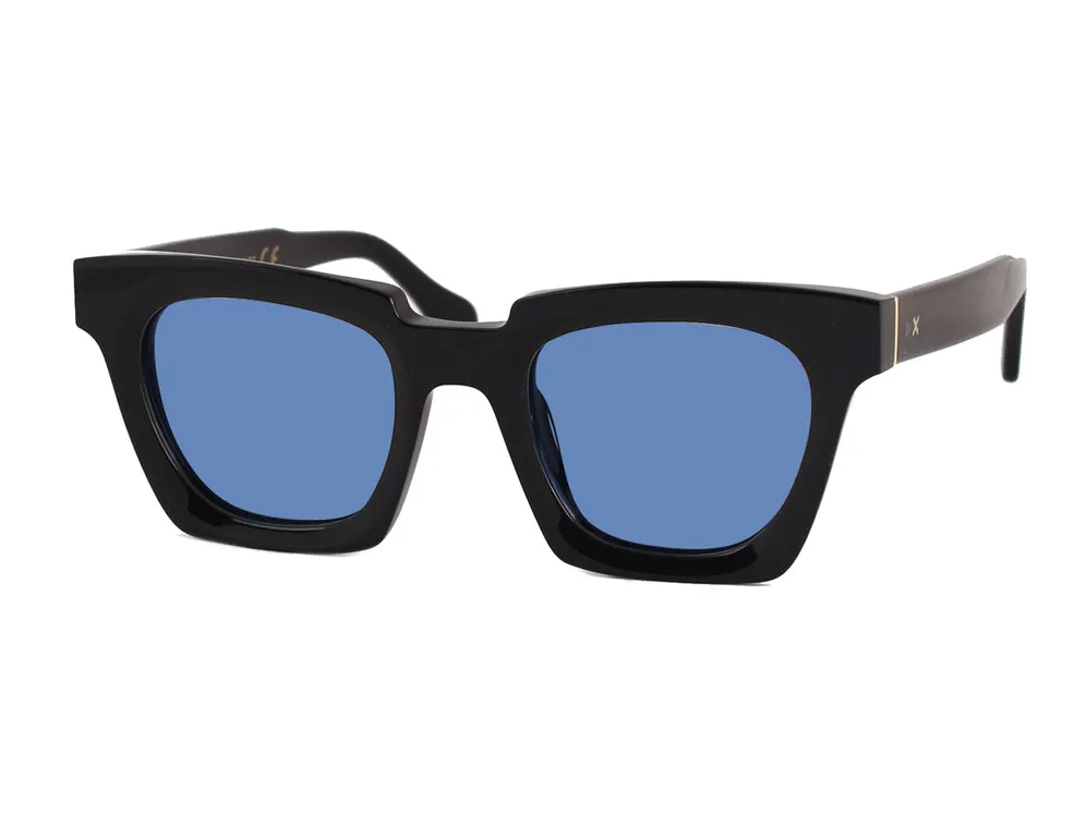 XLAB Stewart Occhiali da sole Acetato Nero Azzurro Squadrata Polarizzata