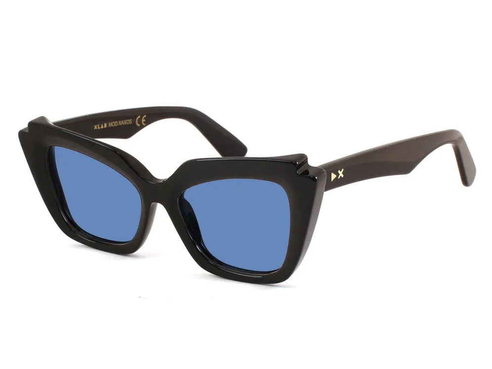 XLAB Naxos Occhiali da sole Acetato Tartaruga scuro Azzurro Cat Eye Sfumato