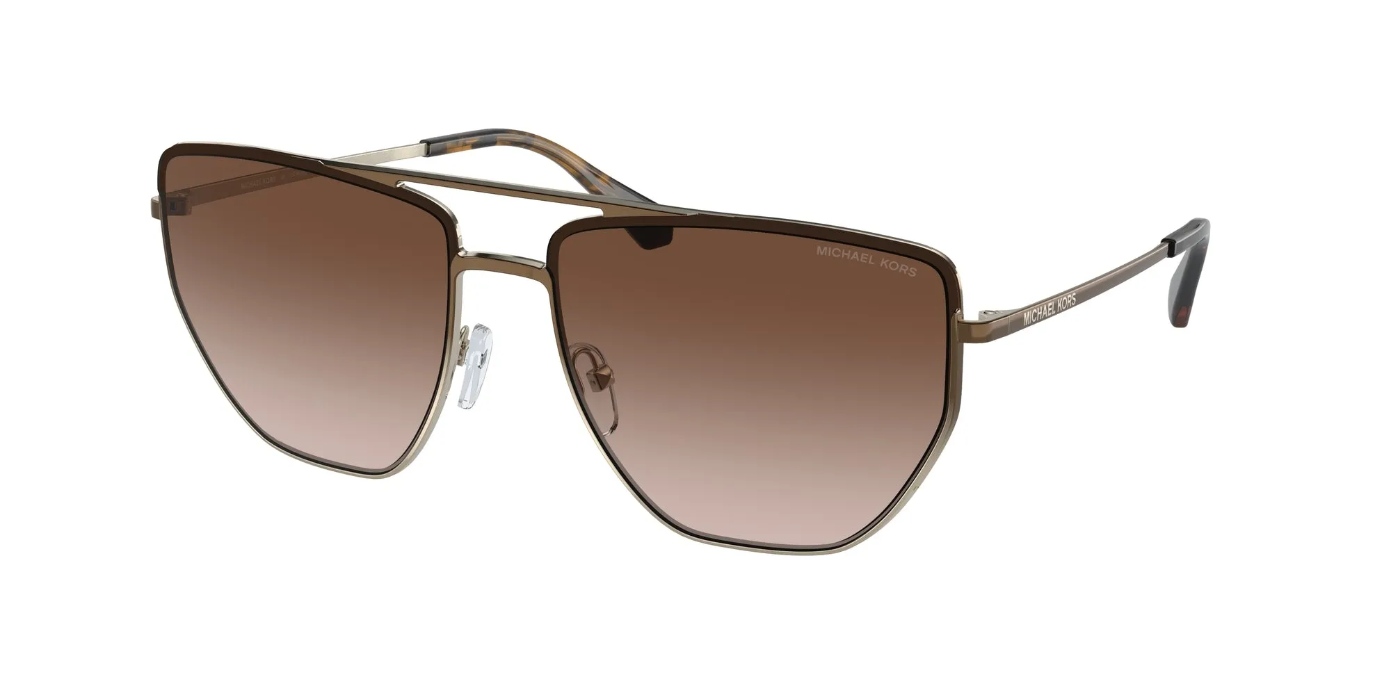 Michael Kors MK1126 PAROS 101413 Occhiali da sole Metallo Oro Marrone Pilot Normale Sfumato