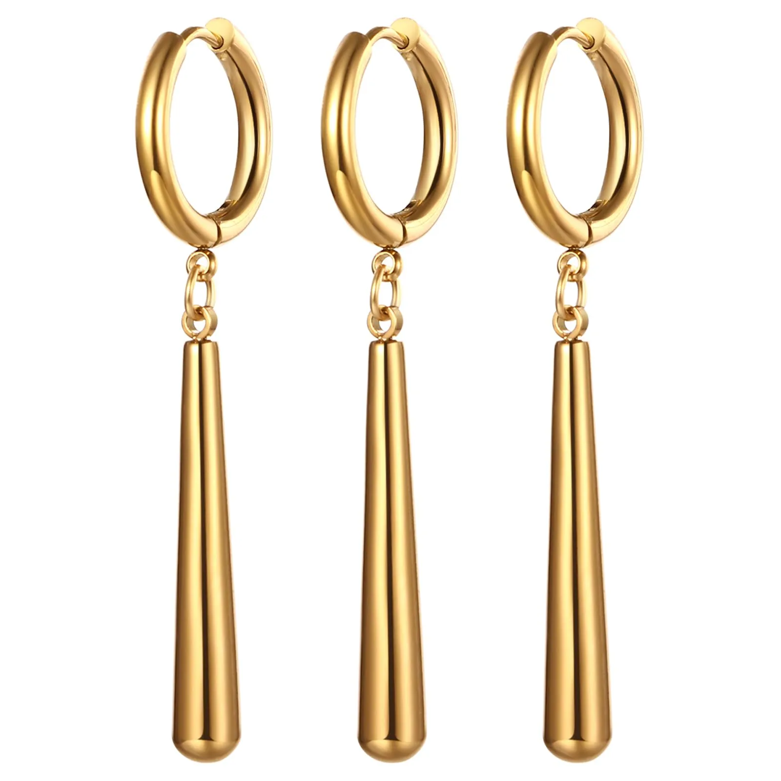 JewelryWe Orecchini Set con Pendenti Cosplay: 3 Pezzi Zoro Orecchini Roronoa Idee Regalo Appassionato di Anime