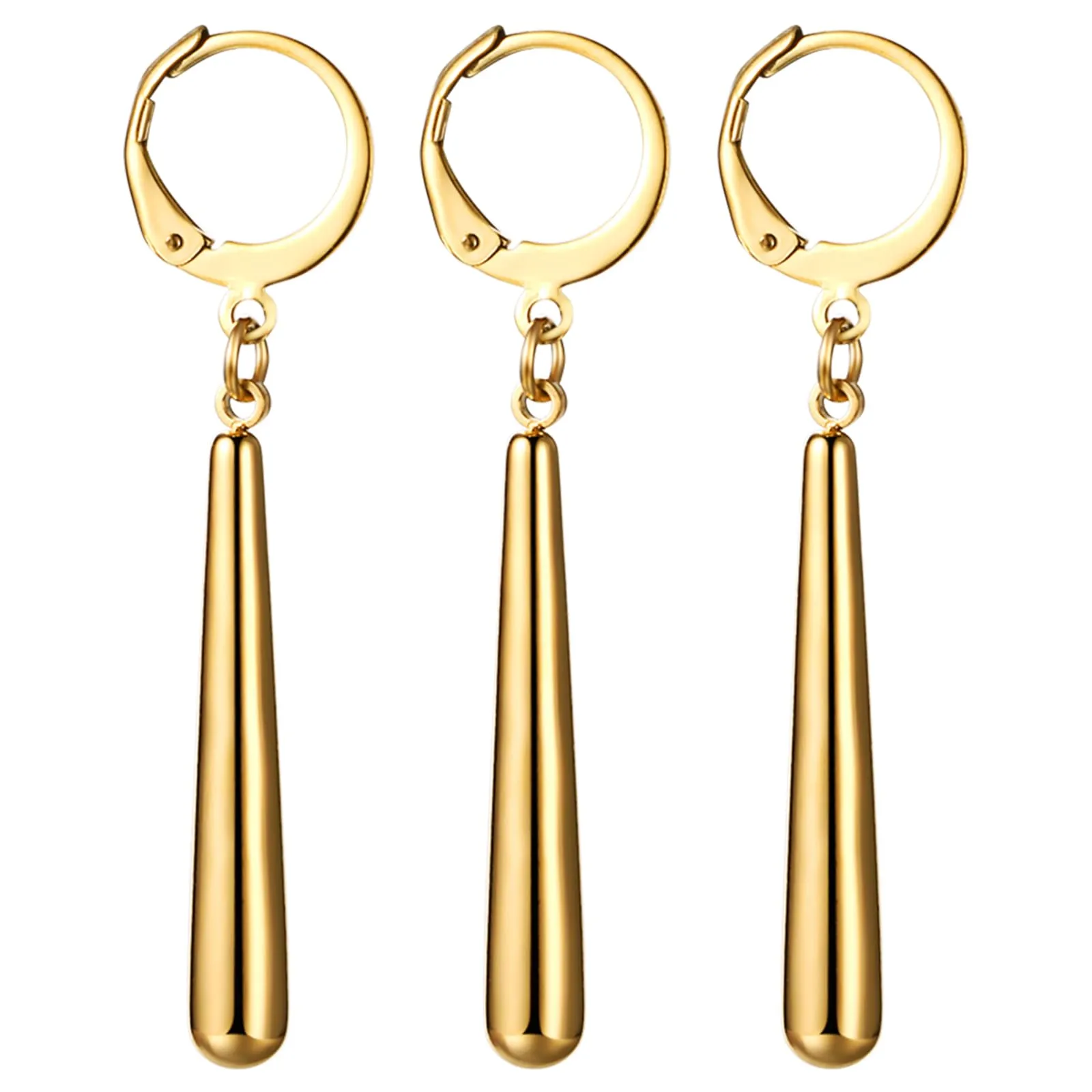 JewelryWe One Piece Orecchini a cerchio Roronoa Zoro in acciaio inox, da uomo, orecchini a clip, gioielli per cosplay per i fan di Lorenor Zorro, 4.8 cm
