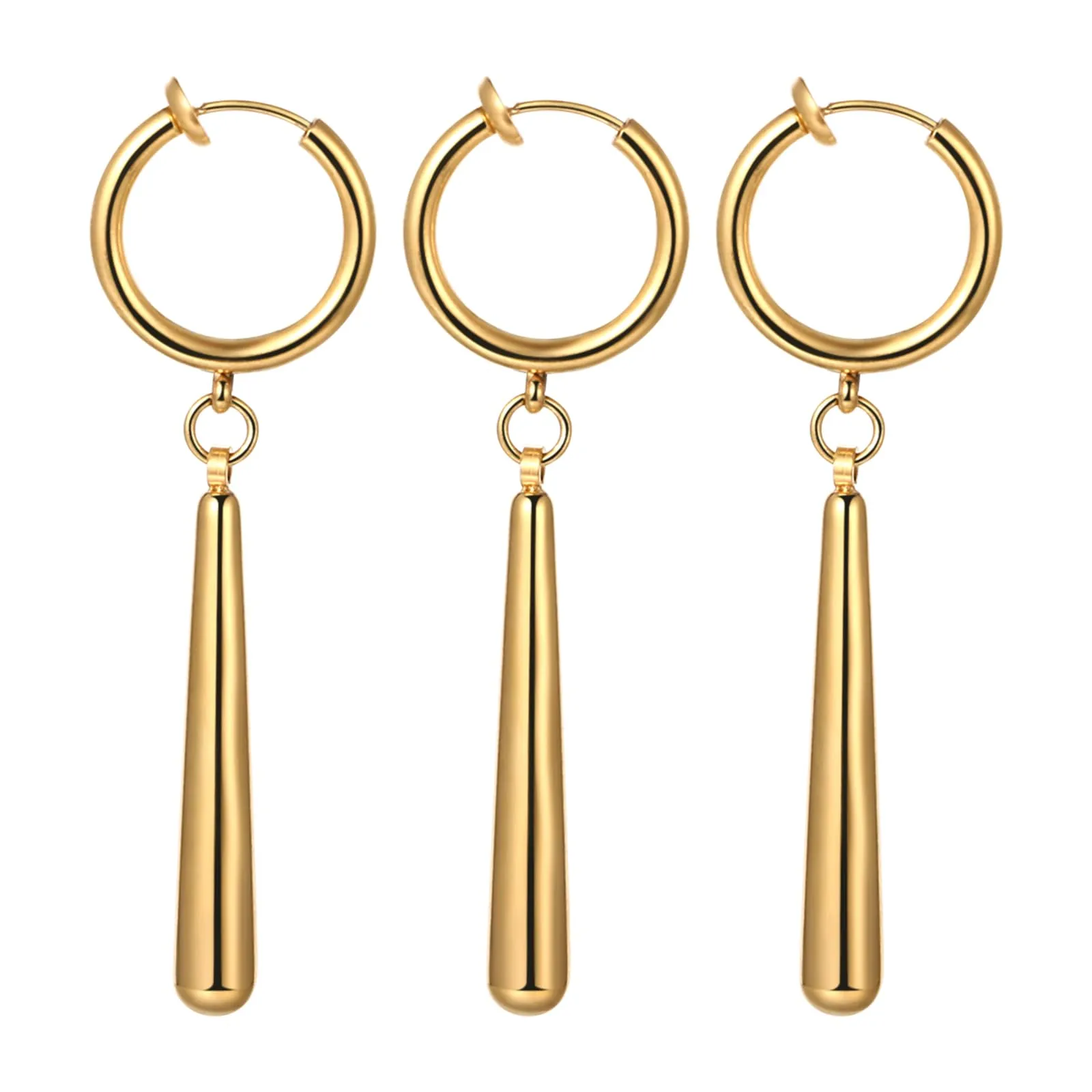 JewelryWe Orecchini Finti Zoro Cosplay: Set 3 Pezzi Orecchini con Pendente senza Buco Orecchini Roronoa Idee Regalo Appassionato di Anime