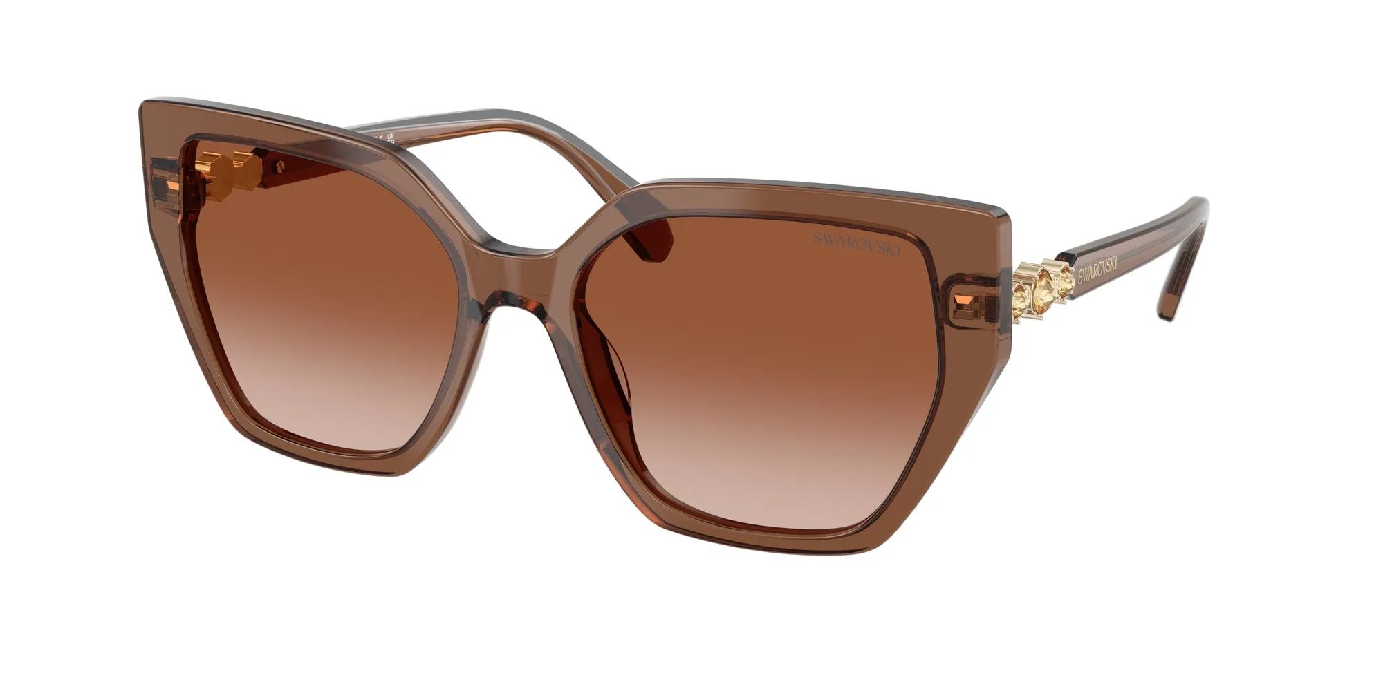 Swarovski SK6016 106713 Occhiali da sole Acetato Marrone Marrone Geometrica Normale Sfumato