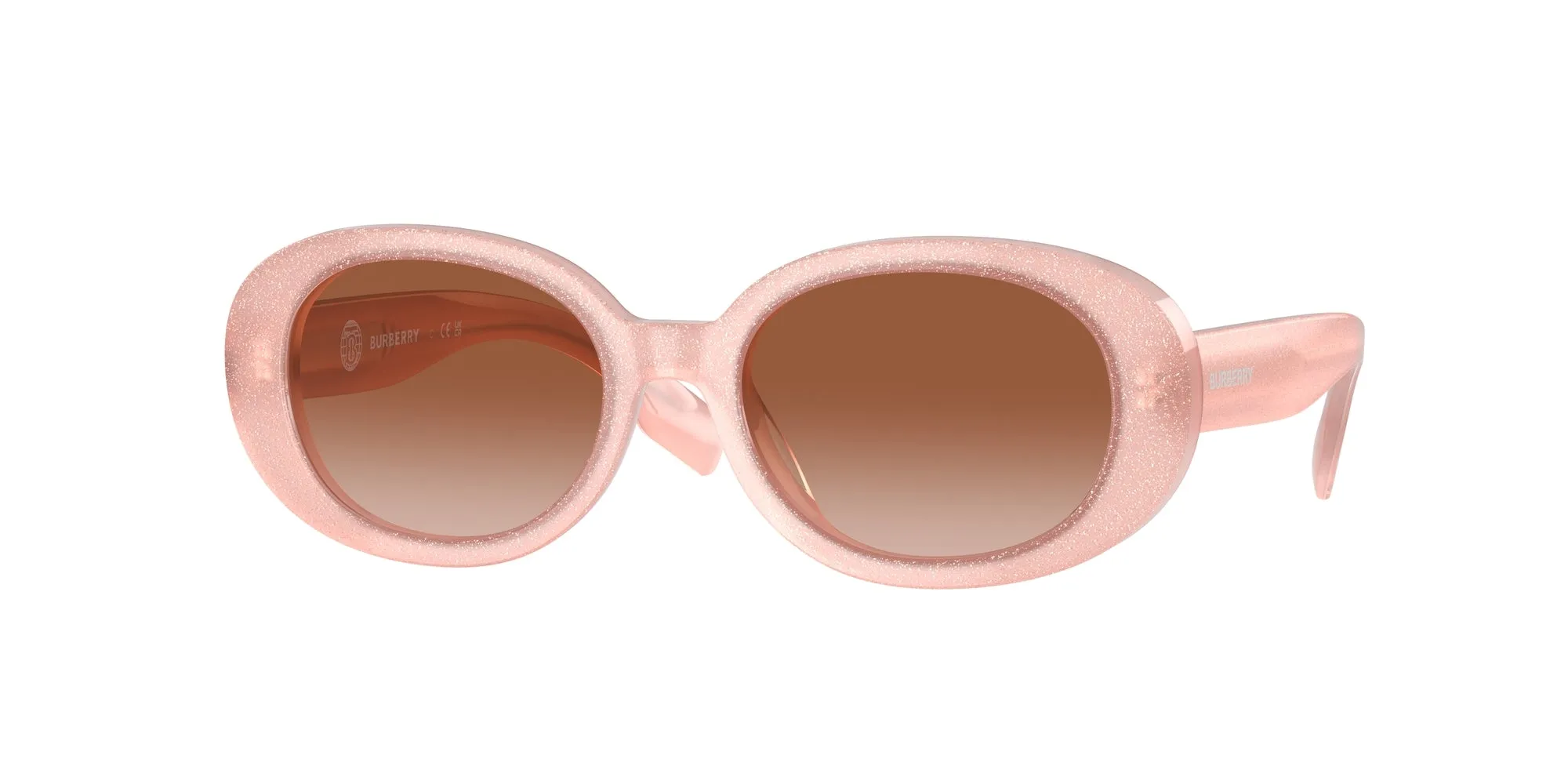 Burberry JB4339 392313 Occhiali da sole Acetato Rosa Marrone Rotonda Normale Sfumato