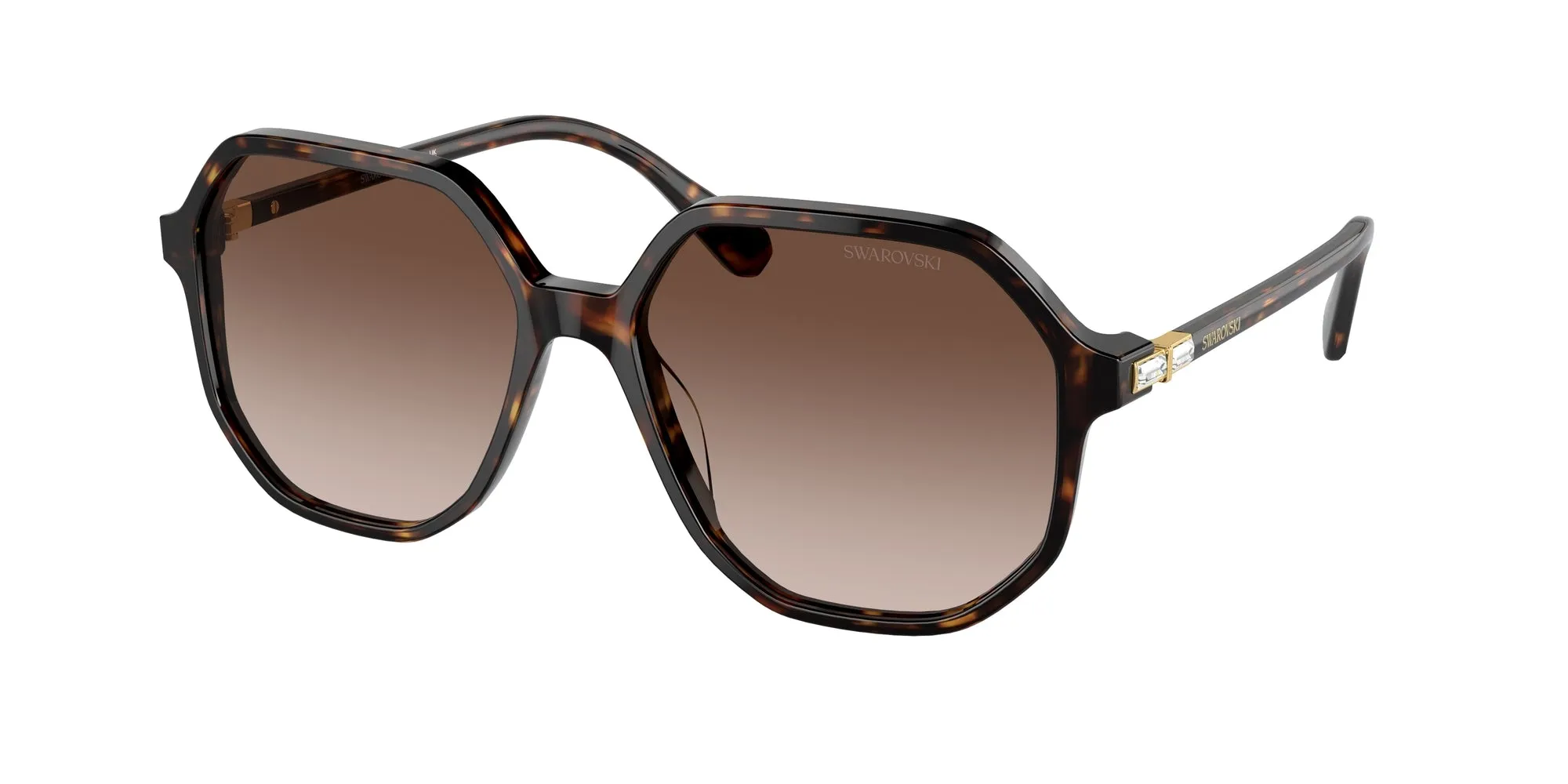 Swarovski SK6003 100213 Occhiali da sole Acetato Tartaruga Marrone Geometrica Normale Sfumato