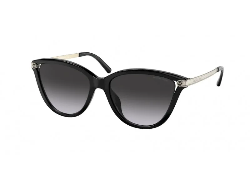 Michael Kors MK2139U TULUM 33328G Occhiali da sole Iniettato Nero Grigio Cat Eye Normale Sfumato