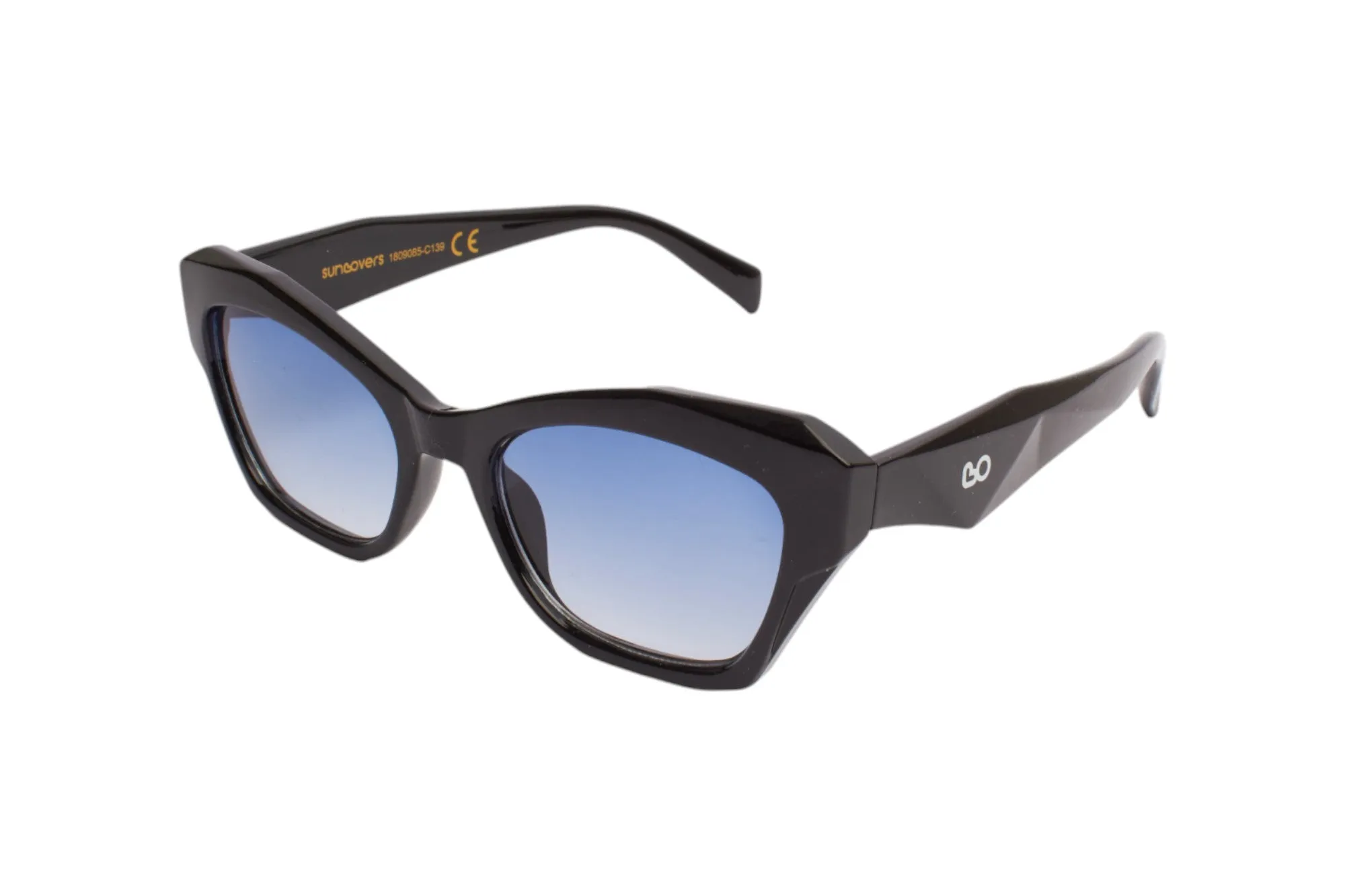 SUN LOVERS Donna Sun Lovers SLS244 Nero/Azzurro sfumato Occhiali da sole Propionato Nero Azzurro Cat Eye Normale Sfumato