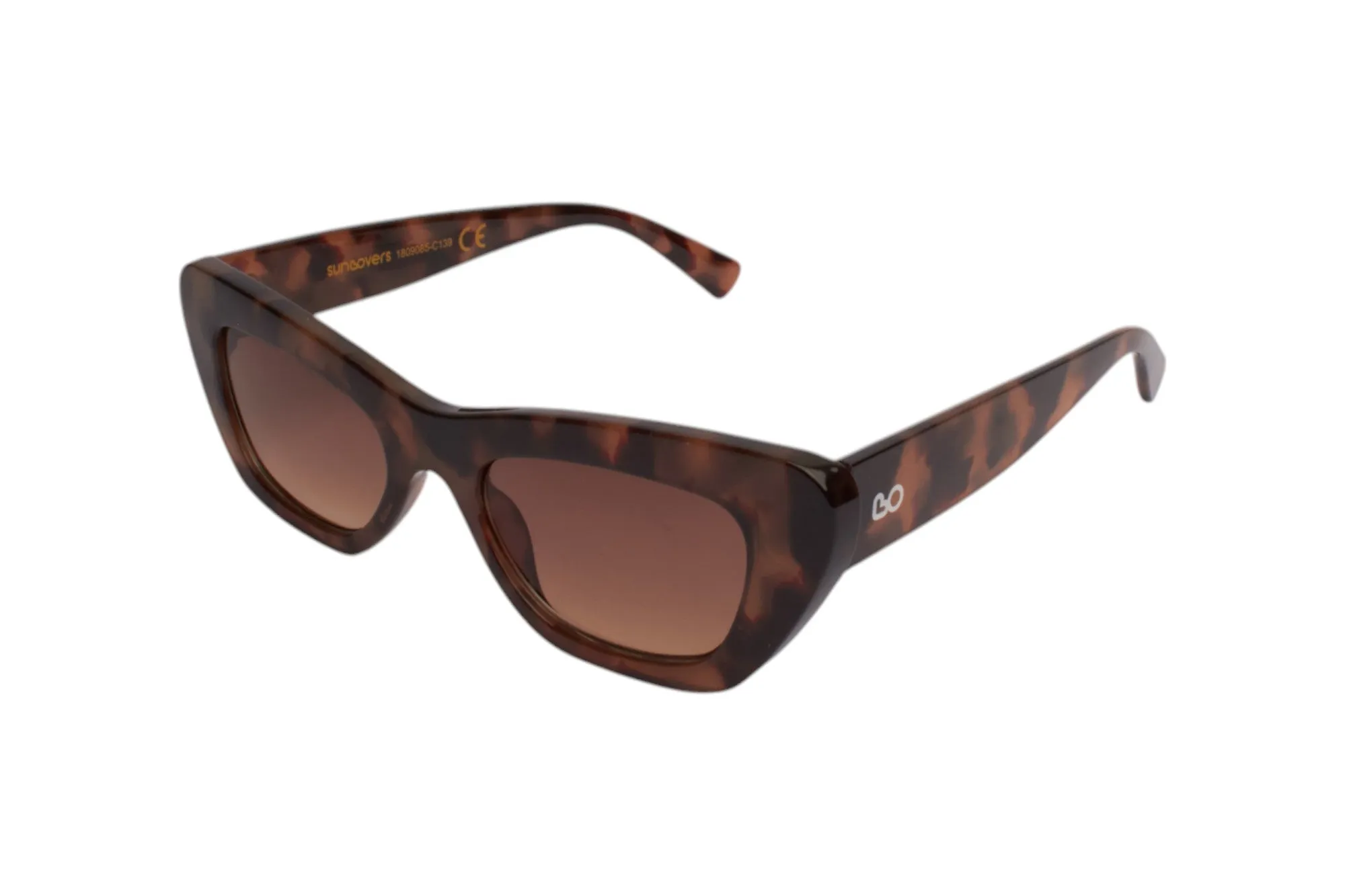 SUN LOVERS Donna Sun Lovers SLS182 Tartaruga scuro/Marrone sfumato Occhiali da sole Policarbonato Tartaruga Marrone Cat Eye Normale Sfumato