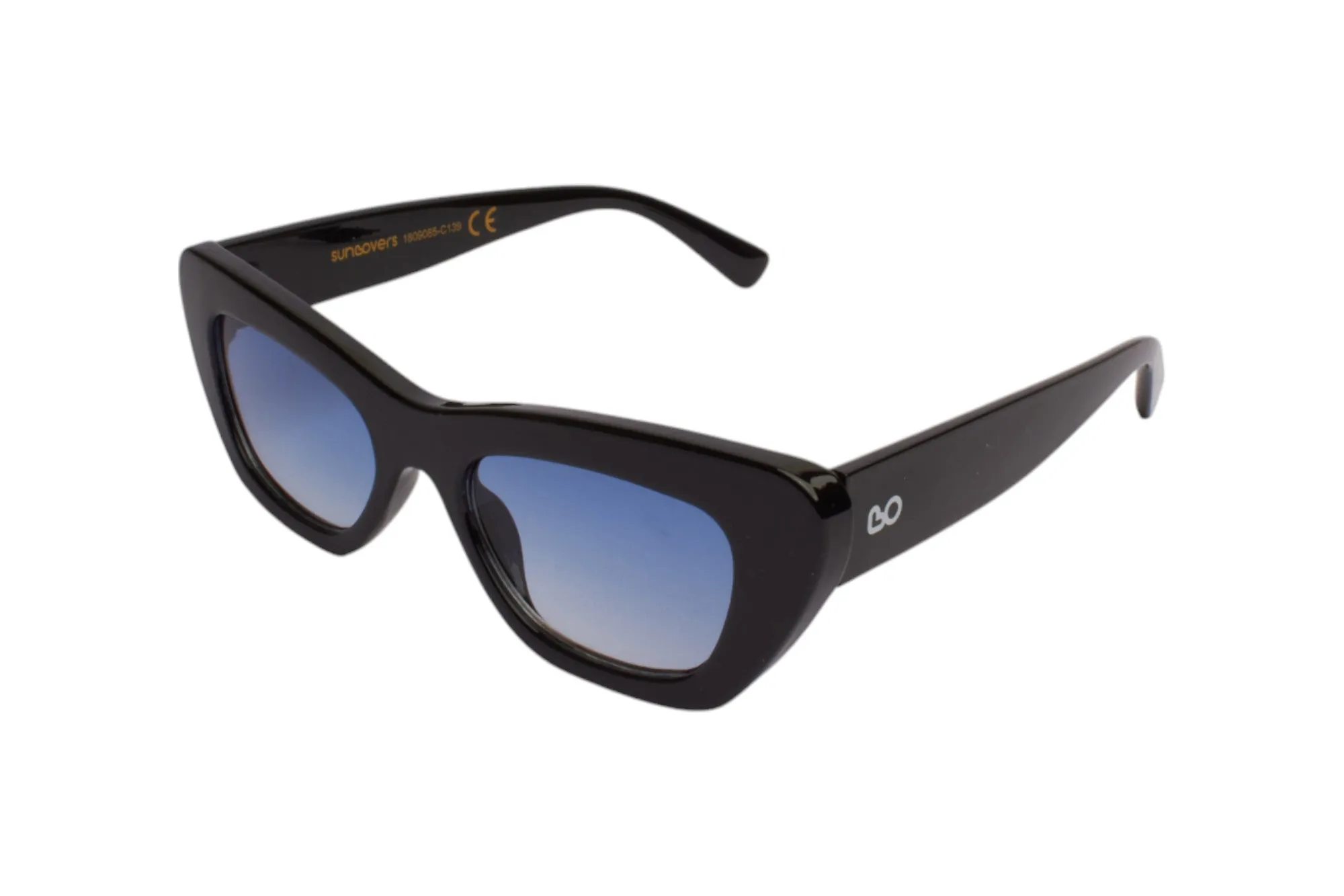 SUN LOVERS Donna Sun Lovers SLS182 Nero/Azzurro sfumato Occhiali da sole Policarbonato Nero Azzurro Cat Eye Normale Sfumato