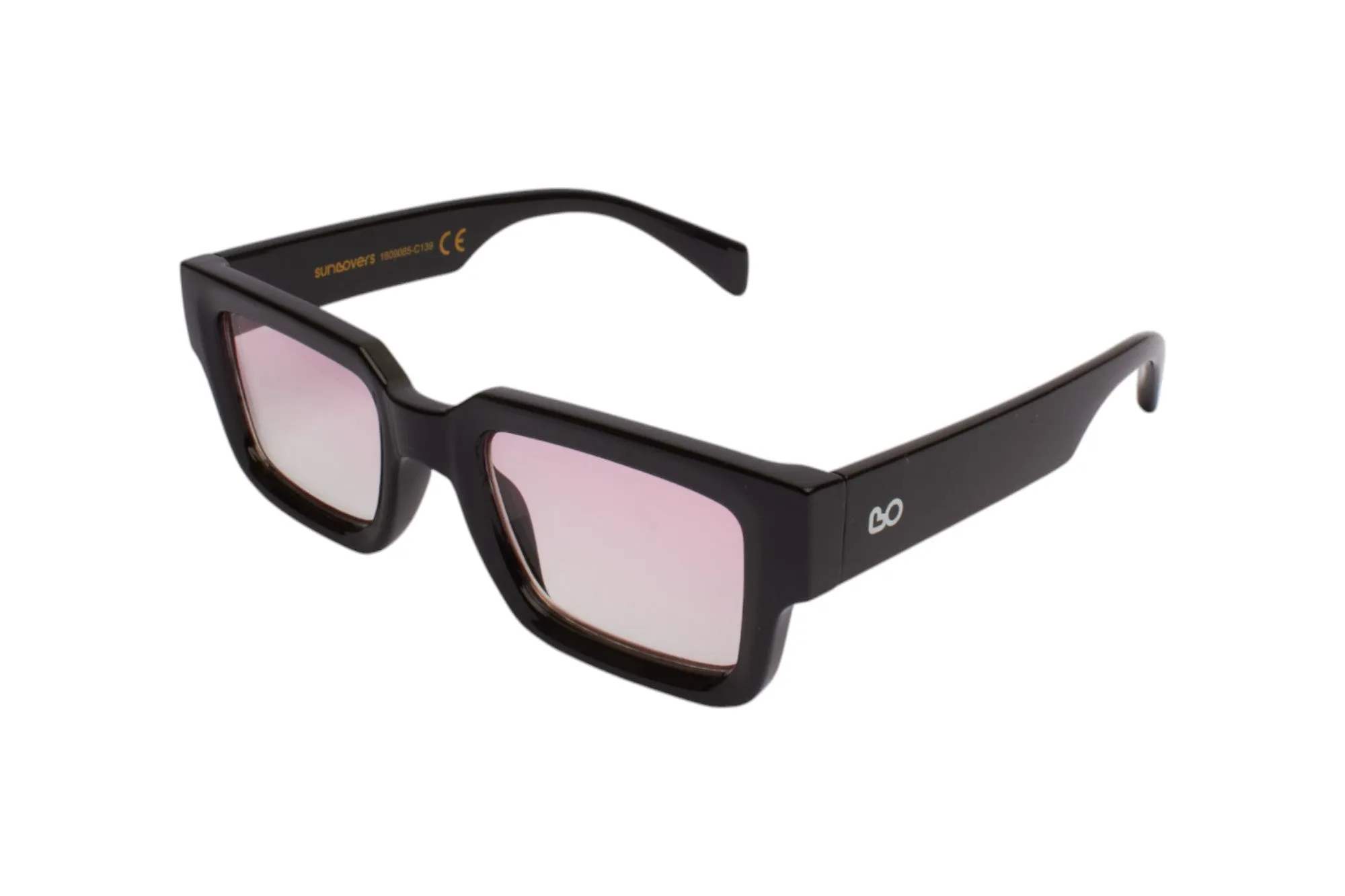 SUN LOVERS Unisex SLS139 Nero/Rosa sfumato Occhiali da sole Policarbonato Nero Rosa Squadrata Normale Sfumato