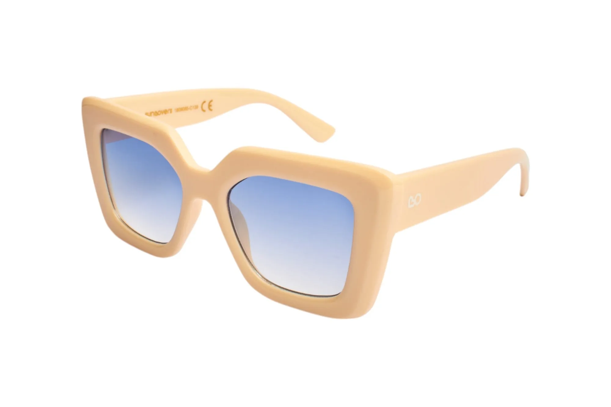 SUN LOVERS Donna SLS089 Avorio/Azzurro sfumato Occhiali da sole Policarbonato Avorio Azzurro Squadrata Normale Sfumato