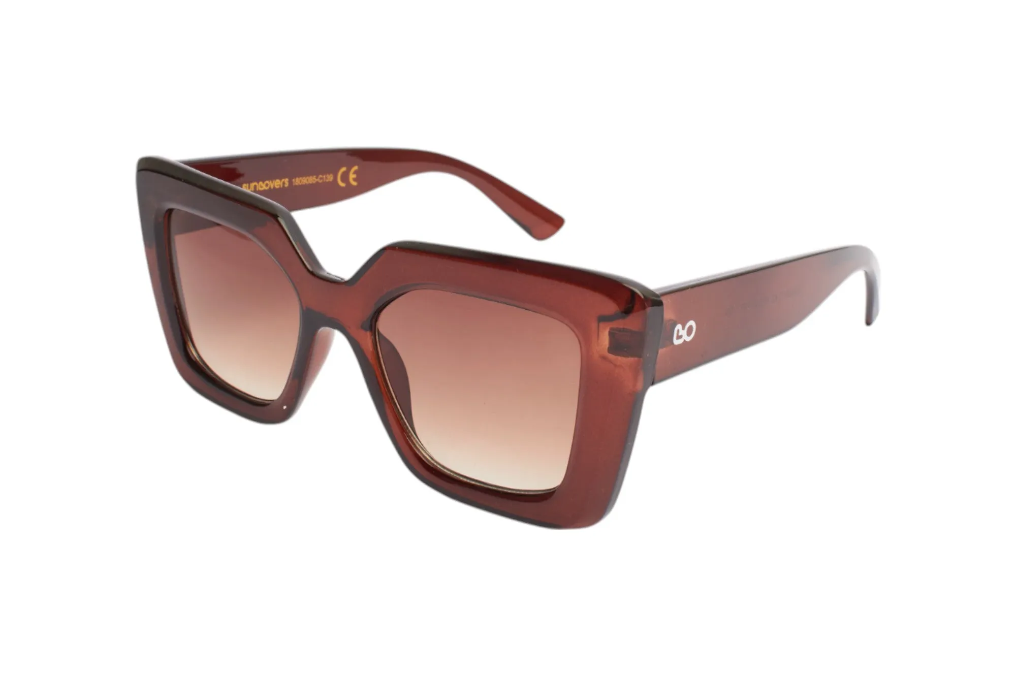 SUN LOVERS Donna SLS089 Marrone trasparente/Marrone sfumato Occhiali da sole Policarbonato Marrone Marrone Squadrata Normale Sfumato