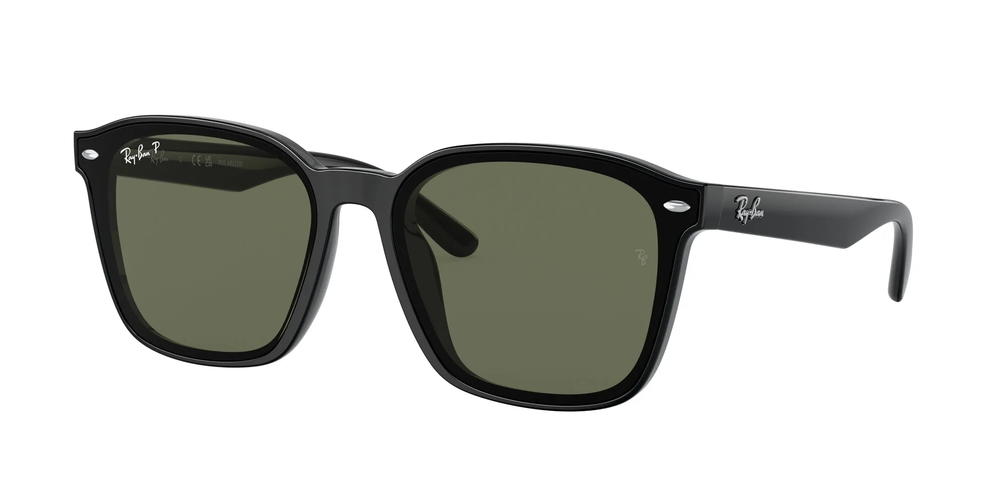Ray - Ban RB4392D 601/9A Occhiali da sole Iniettato Nero Verde Squadrata Polarizzata