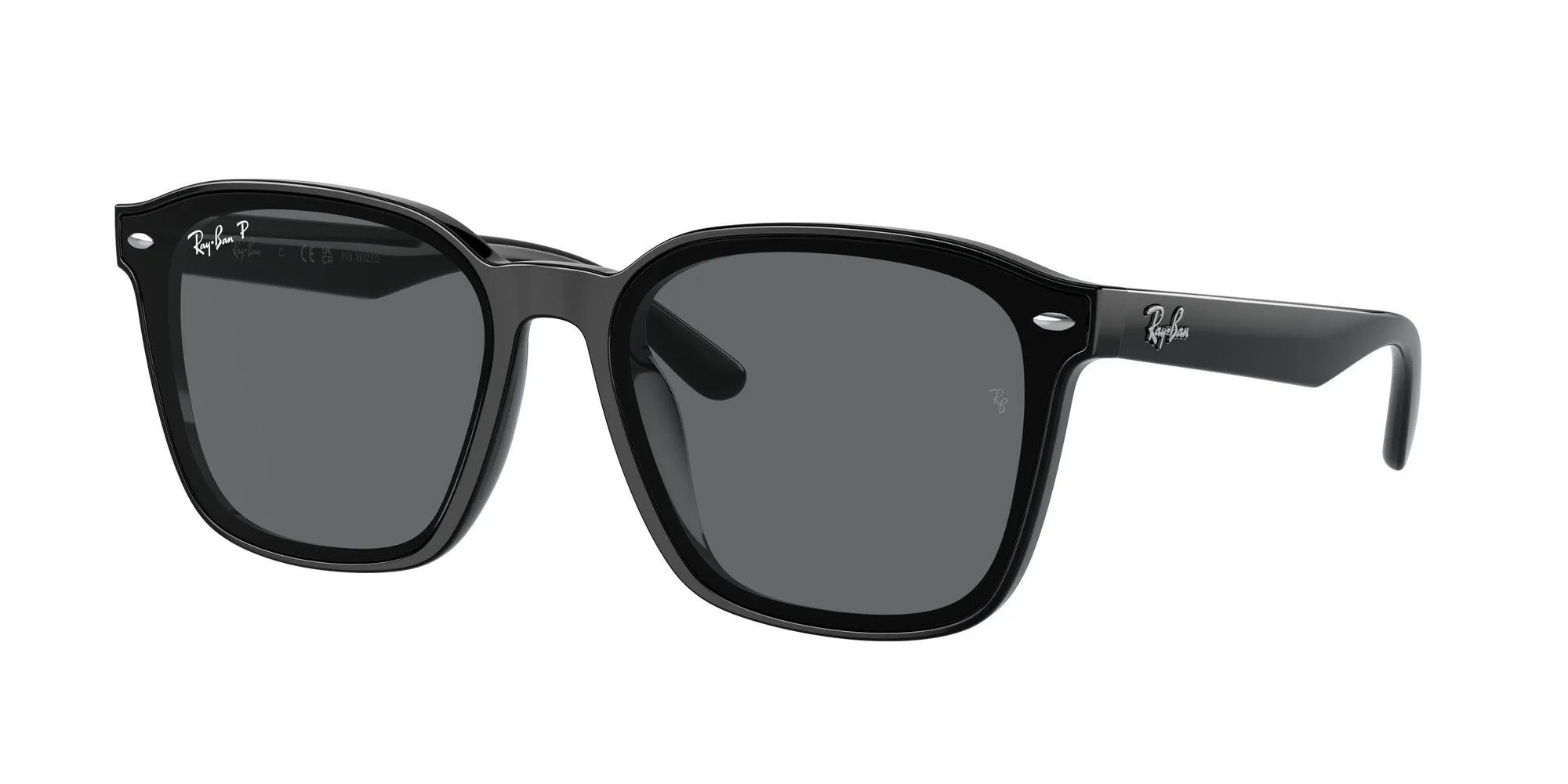 Ray - Ban RB4392D 601/81 Occhiali da sole Iniettato Nero Grigio Squadrata Polarizzata