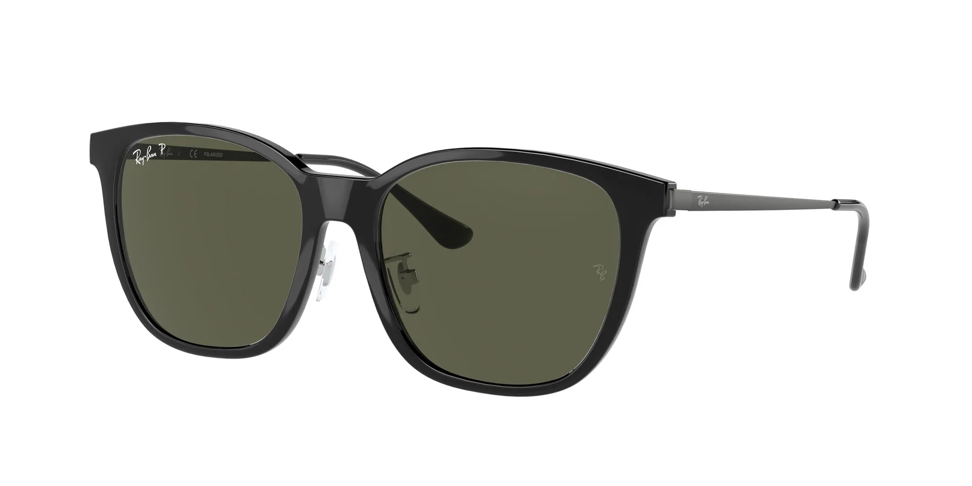 Ray - Ban RB4333D 601/9A Occhiali da sole Iniettato Nero G15 Squadrata Polarizzata Antiriflesso
