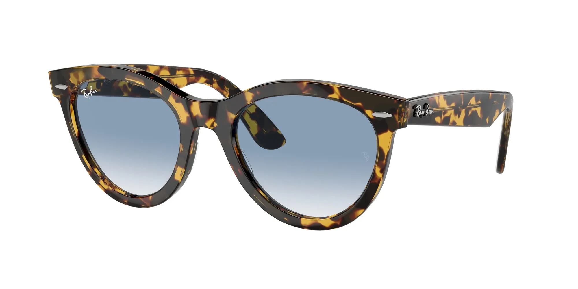 Ray - Ban RB2241 WAYFARER WAY 13323F Occhiali da sole Acetato Tartaruga Blu Rotonda Normale Sfumato