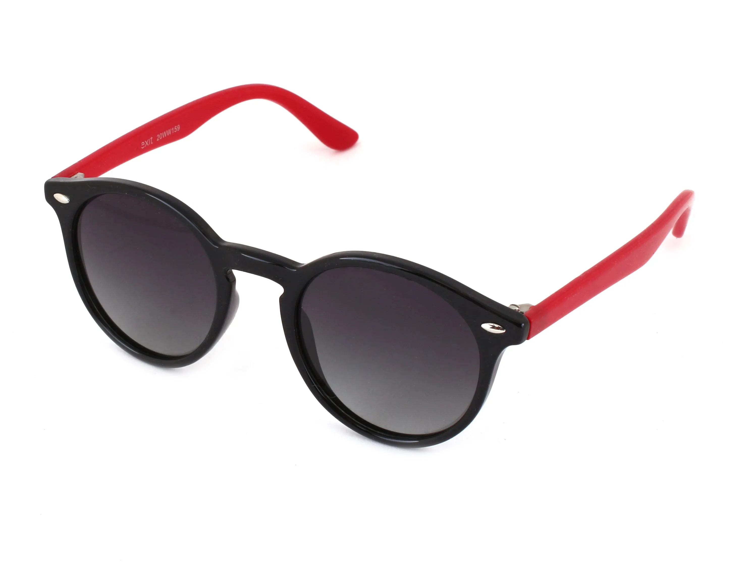 EXIT Bambino OCCH. SOLE BAMB. PLAST. TK0916 C.05 NERO-ROSSO/FUMO SF. *3P Occhiali da sole bambino Plastica Nero Grigio Rotonda Polarizzata