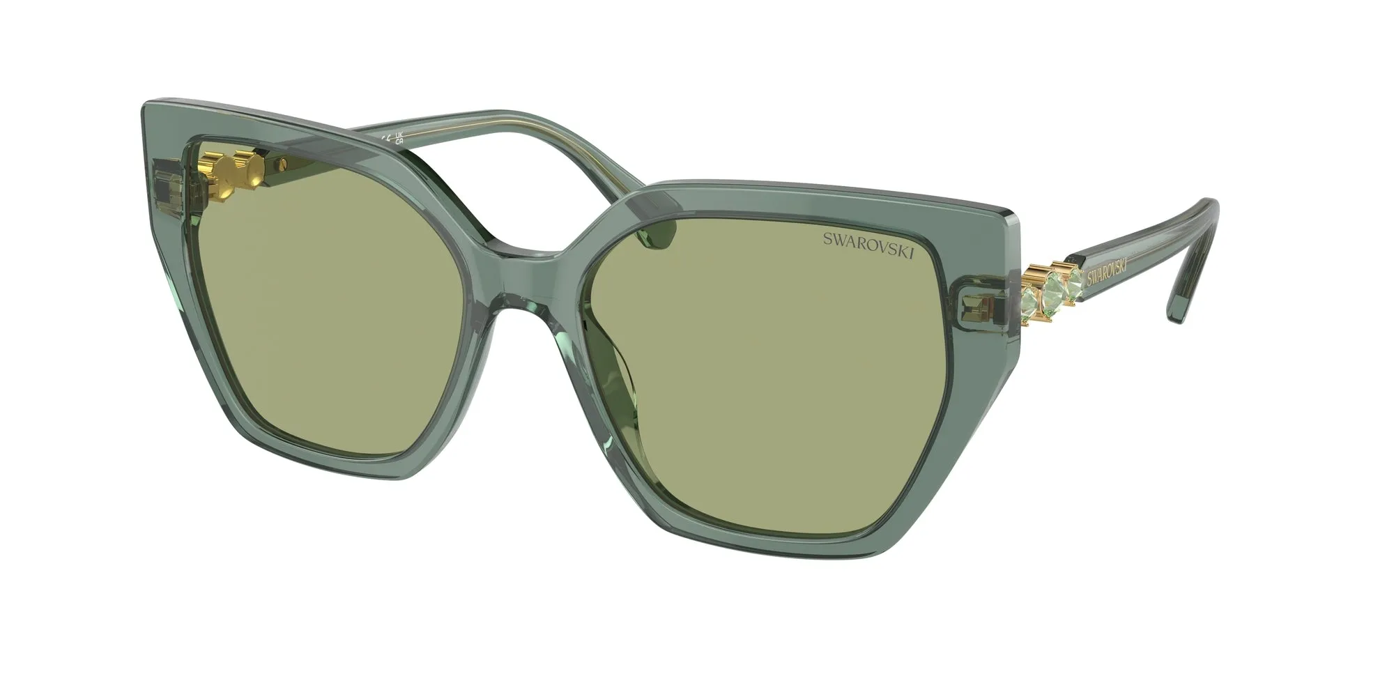 Swarovski SK6016 104382 Occhiali da sole Acetato Verde Verde Geometrica Normale