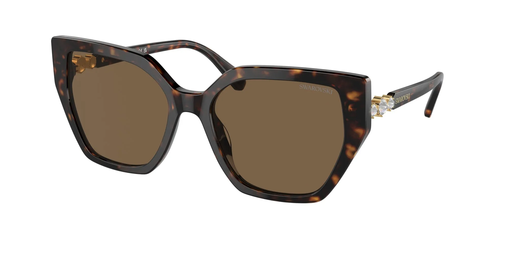 Swarovski SK6016 100273 Occhiali da sole Acetato Marrone Marrone Geometrica Normale