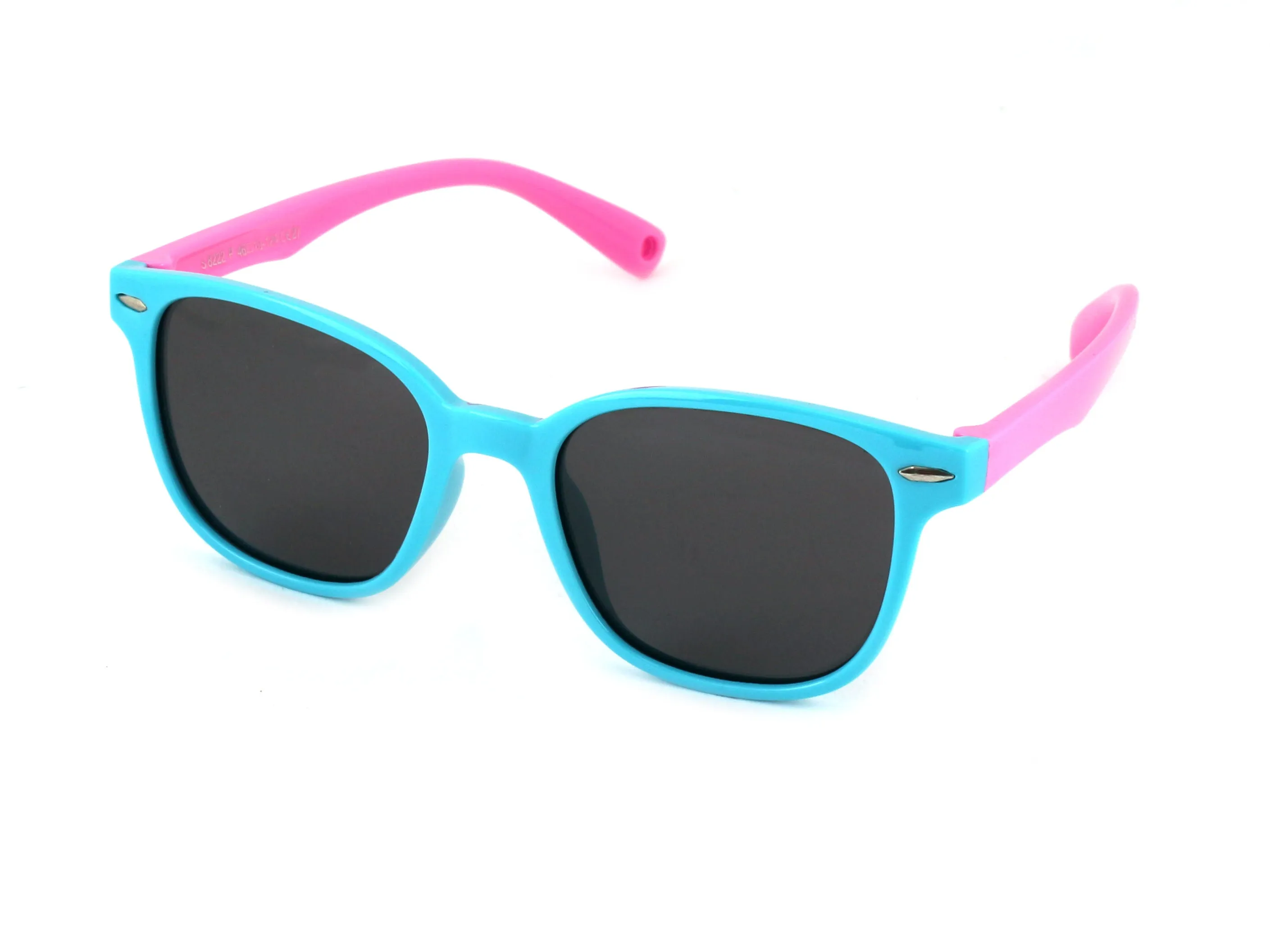 EXIT Bambino OCCH. SOLE BAMB. PLAST. S8222 C.27 AZZURRO-ROSA/FUMO *3P Occhiali da sole bambino Plastica Azzurro Grigio Squadrata Polarizzata